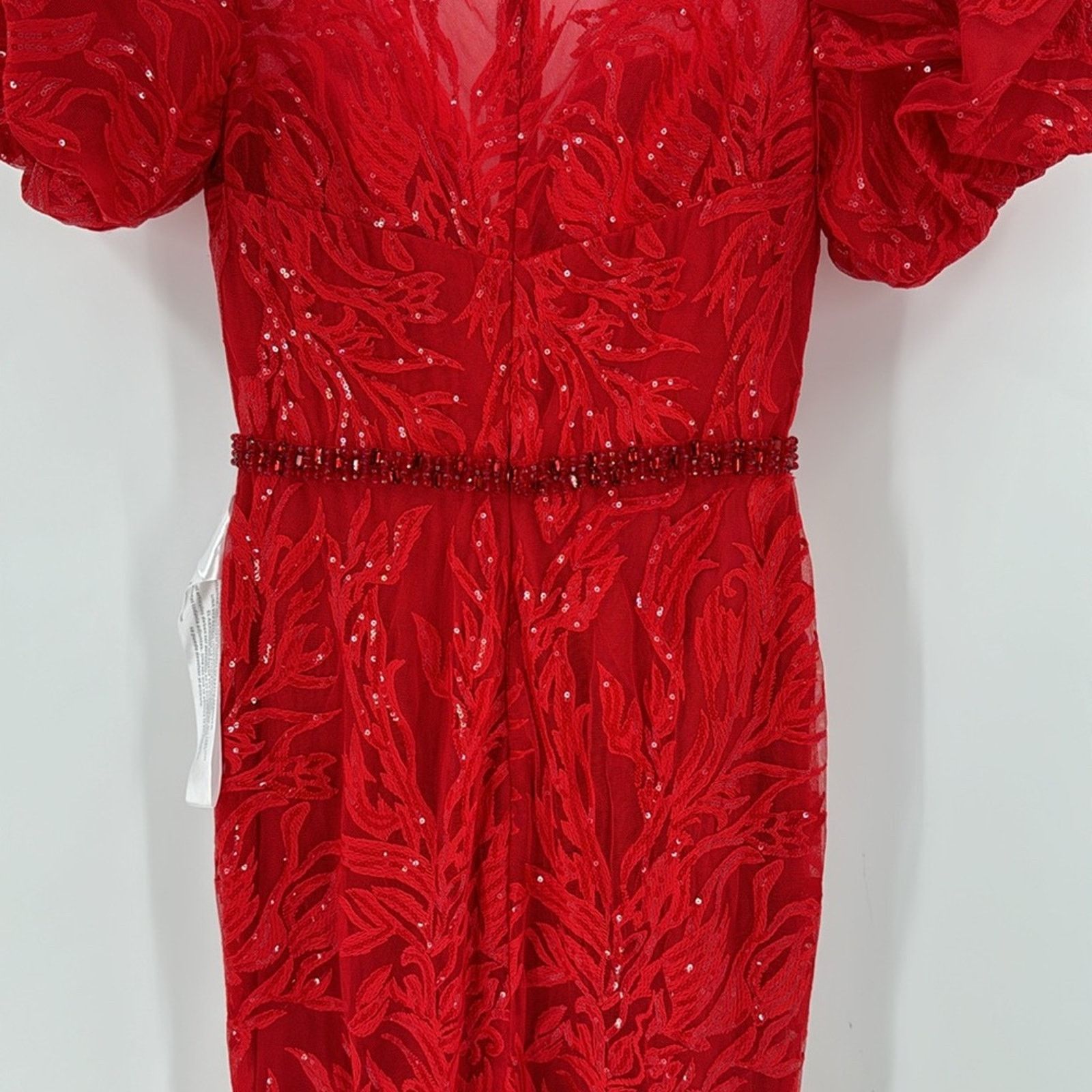 Other Mac Duggal formal prom quince long train dress puff sleeve Size S / US 4 / IT 40 - 9 Thumbnail