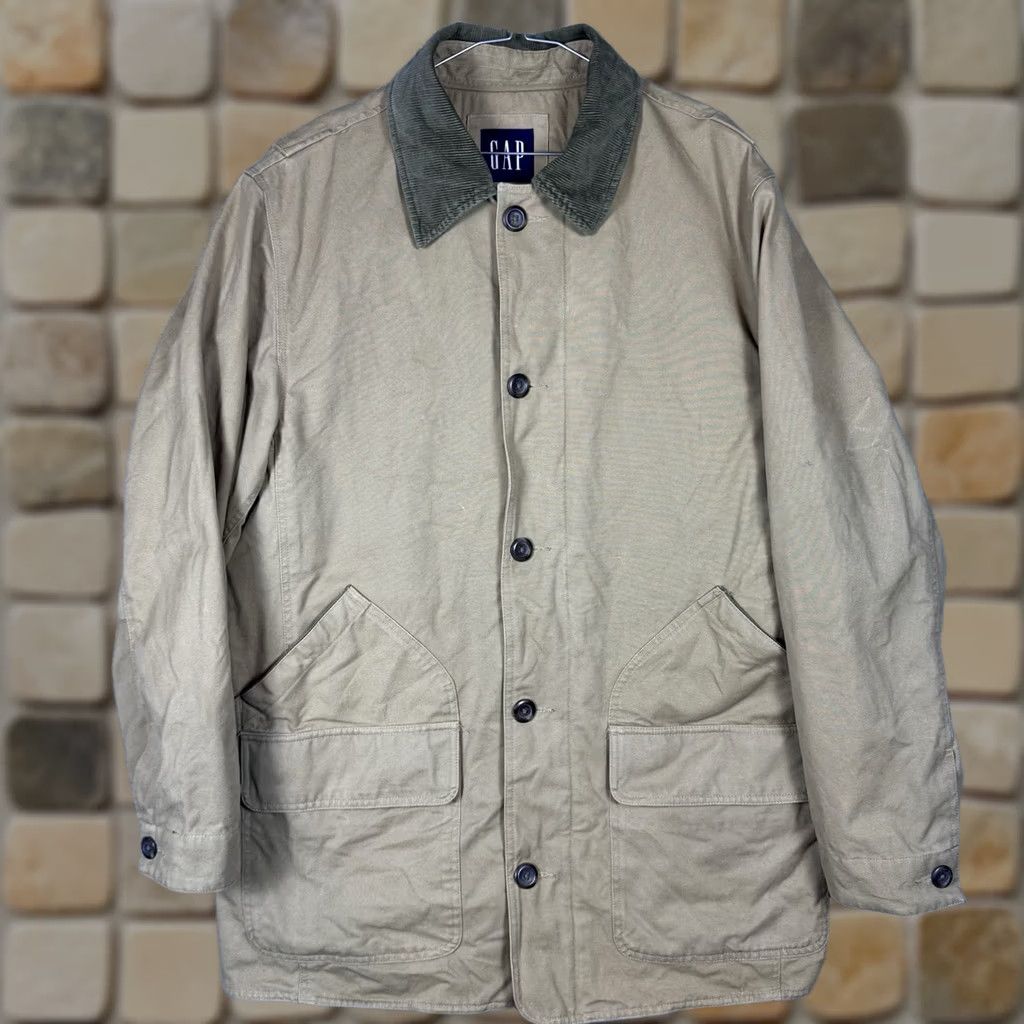 Gap VINTAGE Gap Jacket Mens L Canvas Chore Coat Quilted Utility Corduroy Cuff Collar Jacket/Coat Size US L / EU 52-54 / 3 - 1 Thumbnail