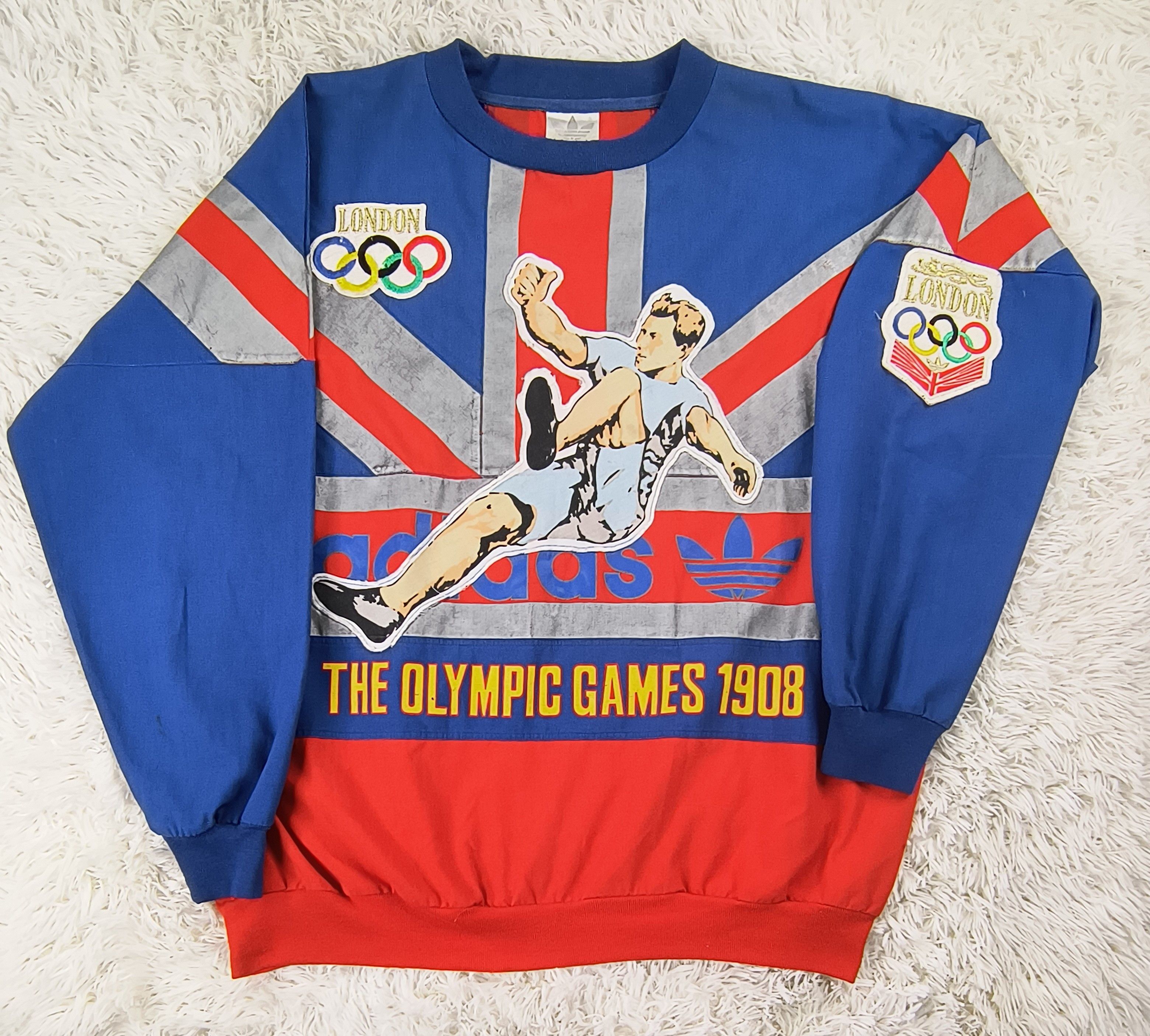 Adidas Vintage 80s Adidas London Olympics 1948 sweatshirt Size US L / EU 52-54 / 3 - 2 Thumbnail