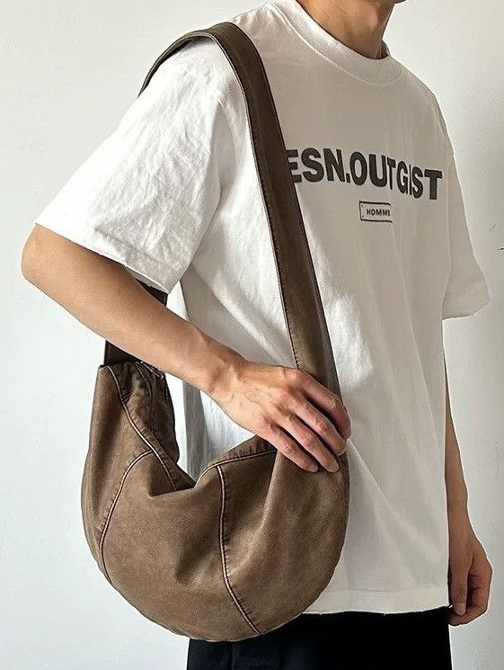 Japanese Brand Retro y2k faded pu leather ruched strap shoulder hobo bag Size ONE SIZE - 3 Thumbnail