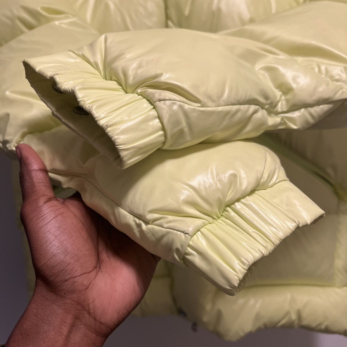 Moncler Moncler Coutard Quilted Glossed Shell Hooded Jacket Neon Size US XL / EU 56 / 4 - 6 Thumbnail