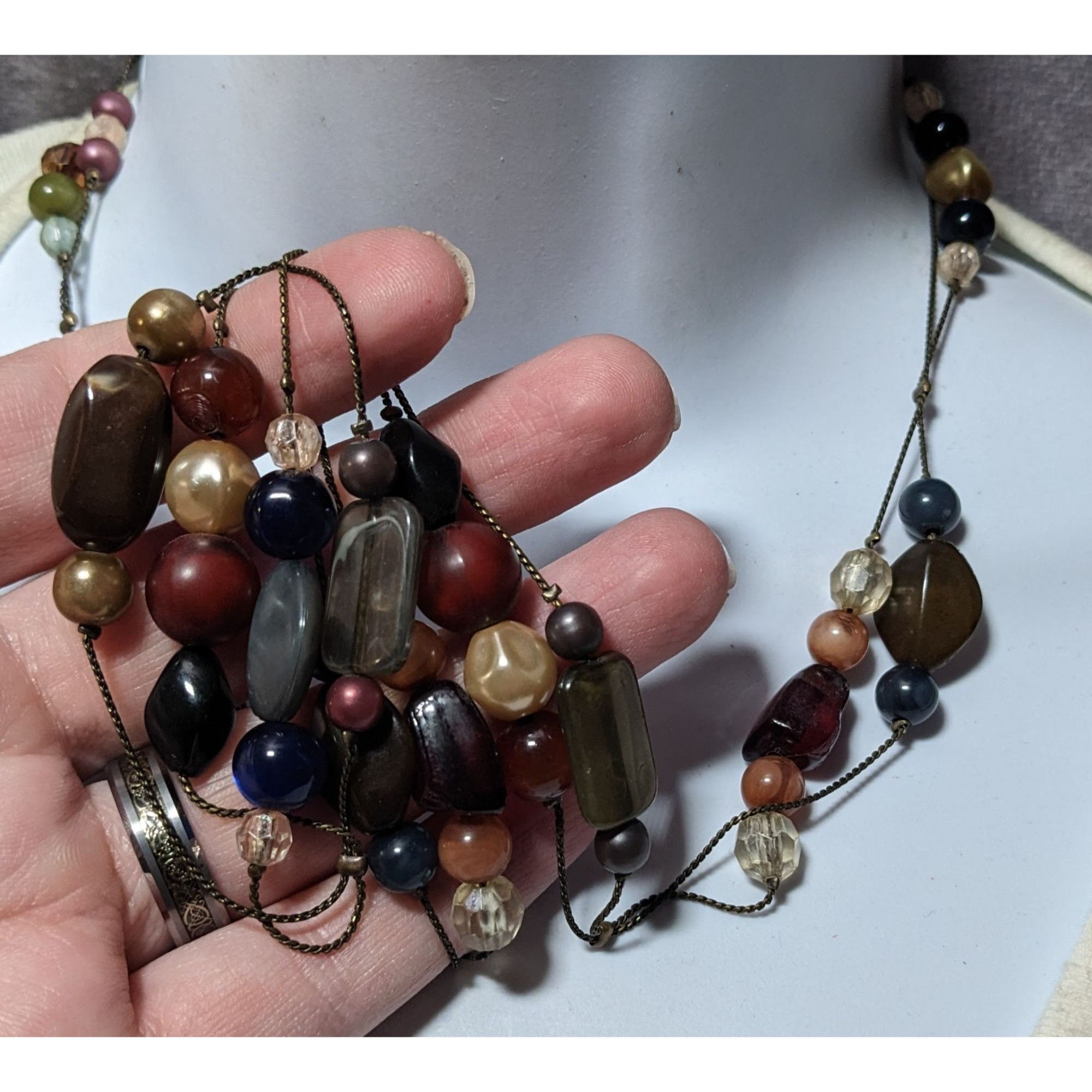 Other Retro Bohemian Cluster Beaded Station Necklace Size ONE SIZE - 7 Thumbnail