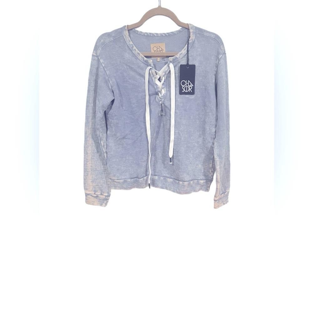 Chase Authentics CHASER LACE UP LONG SLEEVE PULLOVER SIZE SMALL Size S / US 4 / IT 40 - 2 Thumbnail