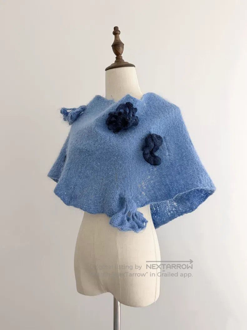 Comme des Garcons Comme des Garcons size F Navy Blue Wool Shawl Size XS / US 0-2 / IT 36-38 - 6 Thumbnail