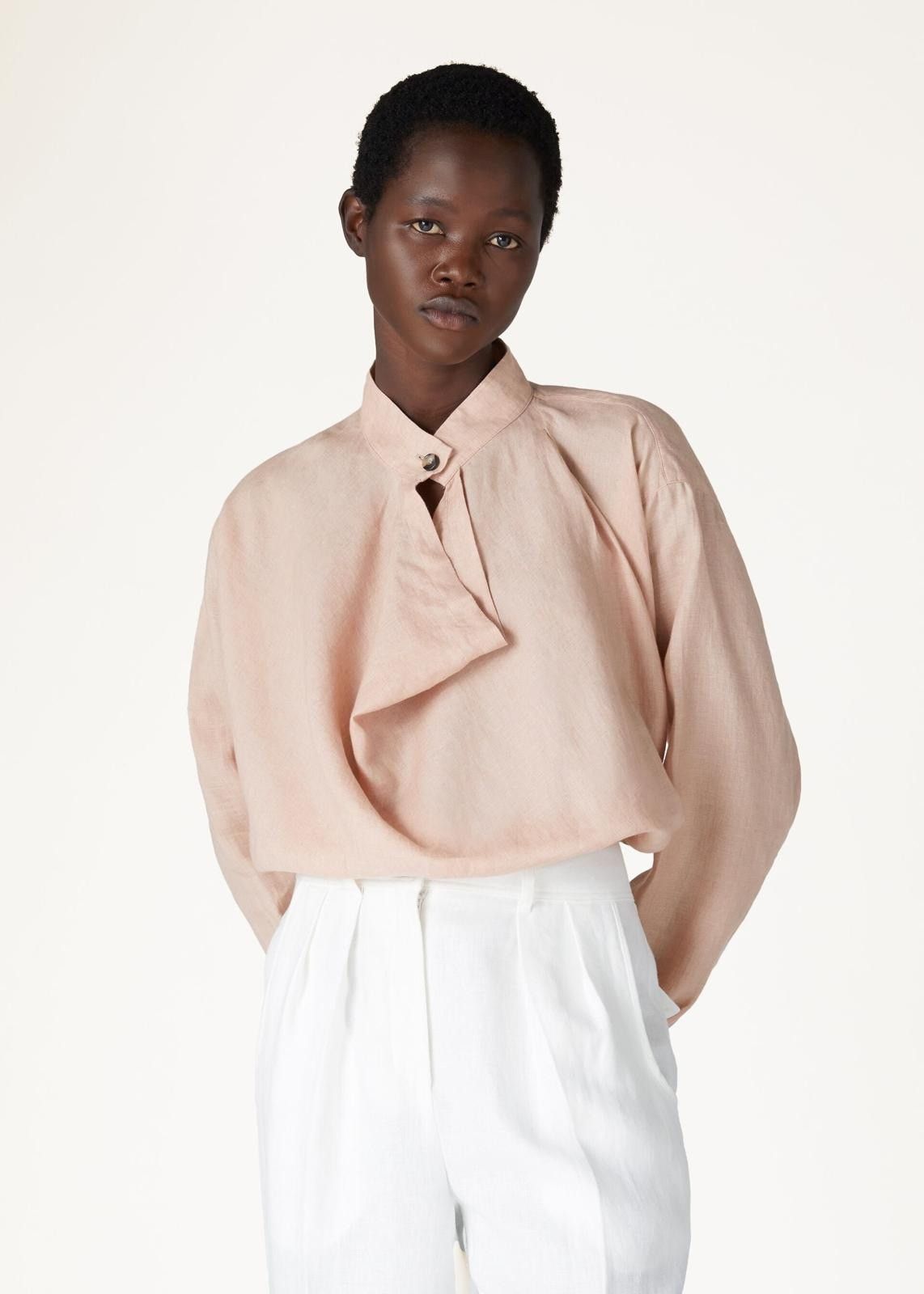 Loro Piana o1srvl11e0725 FAO0482 Jainen Linen Shirt in Pink Size S / US 4 / IT 40 - 5 Thumbnail