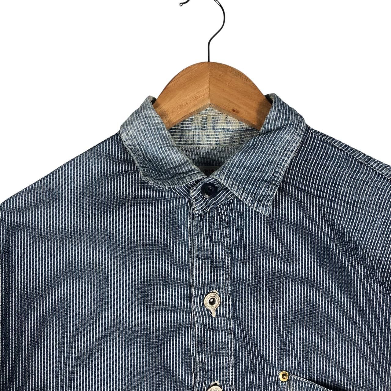 Vintage Vintage Turkeybears Striped Denim Shirt Size US M / EU 48-50 / 2 - 2 Thumbnail