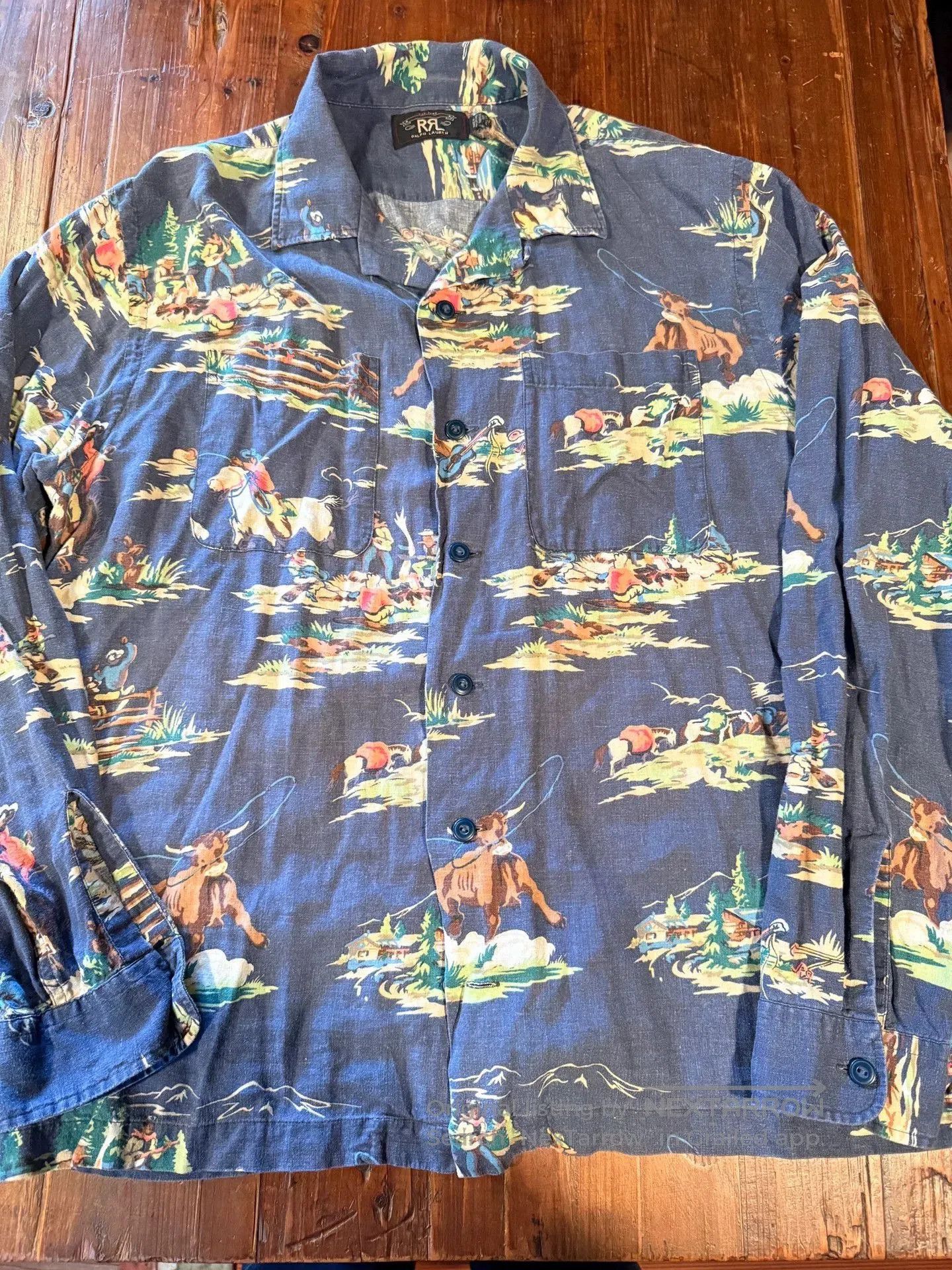 RRL Ralph Lauren RRL Ralph Lauren Western Print Shirt. Size US L / EU 52-54 / 3 - 1 Thumbnail