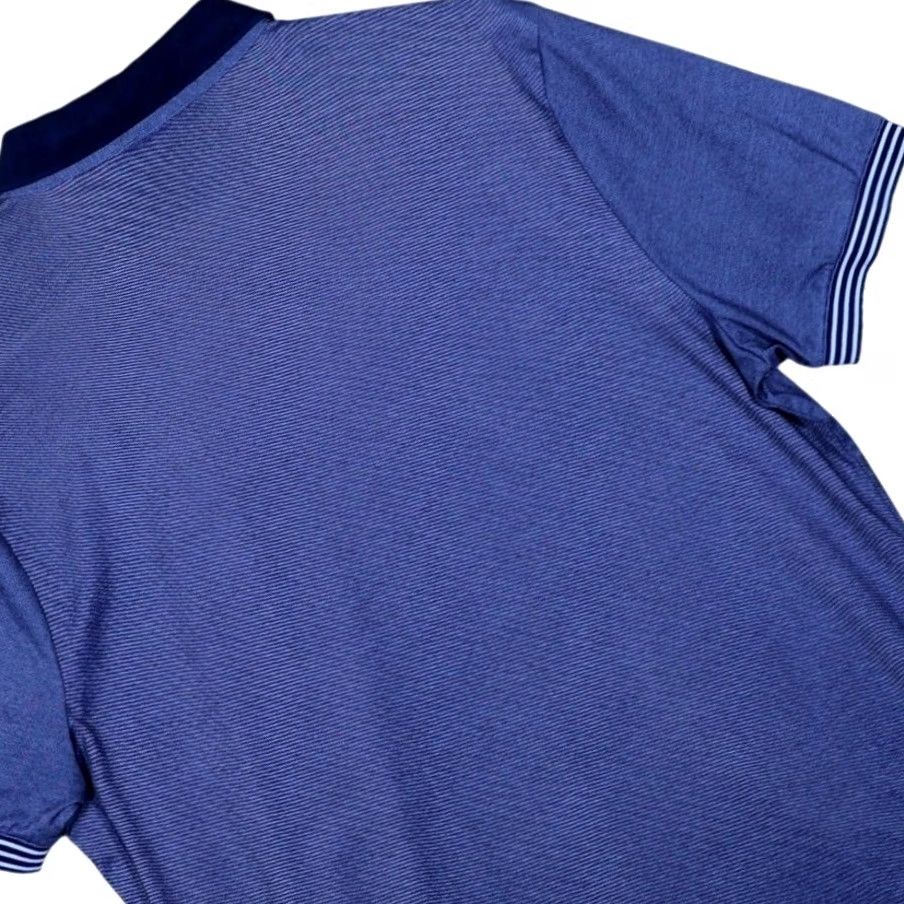 Perry Ellis Perry Ellis Mens Polo Shirt Blue Stripe Short Sleeve Button Up Size L Size US L / EU 52-54 / 3 - 2 Thumbnail