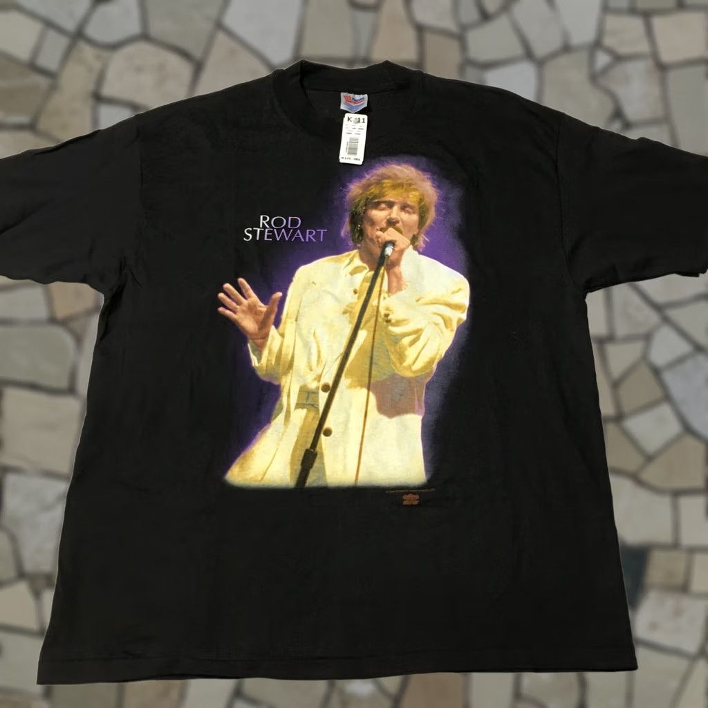 Hanes VINTAGE Rod Stewart 1993 Tour T-Shirt XL Men's Black Hanes Single Stitch 90s Music Size US XL / EU 56 / 4 - 1 Thumbnail