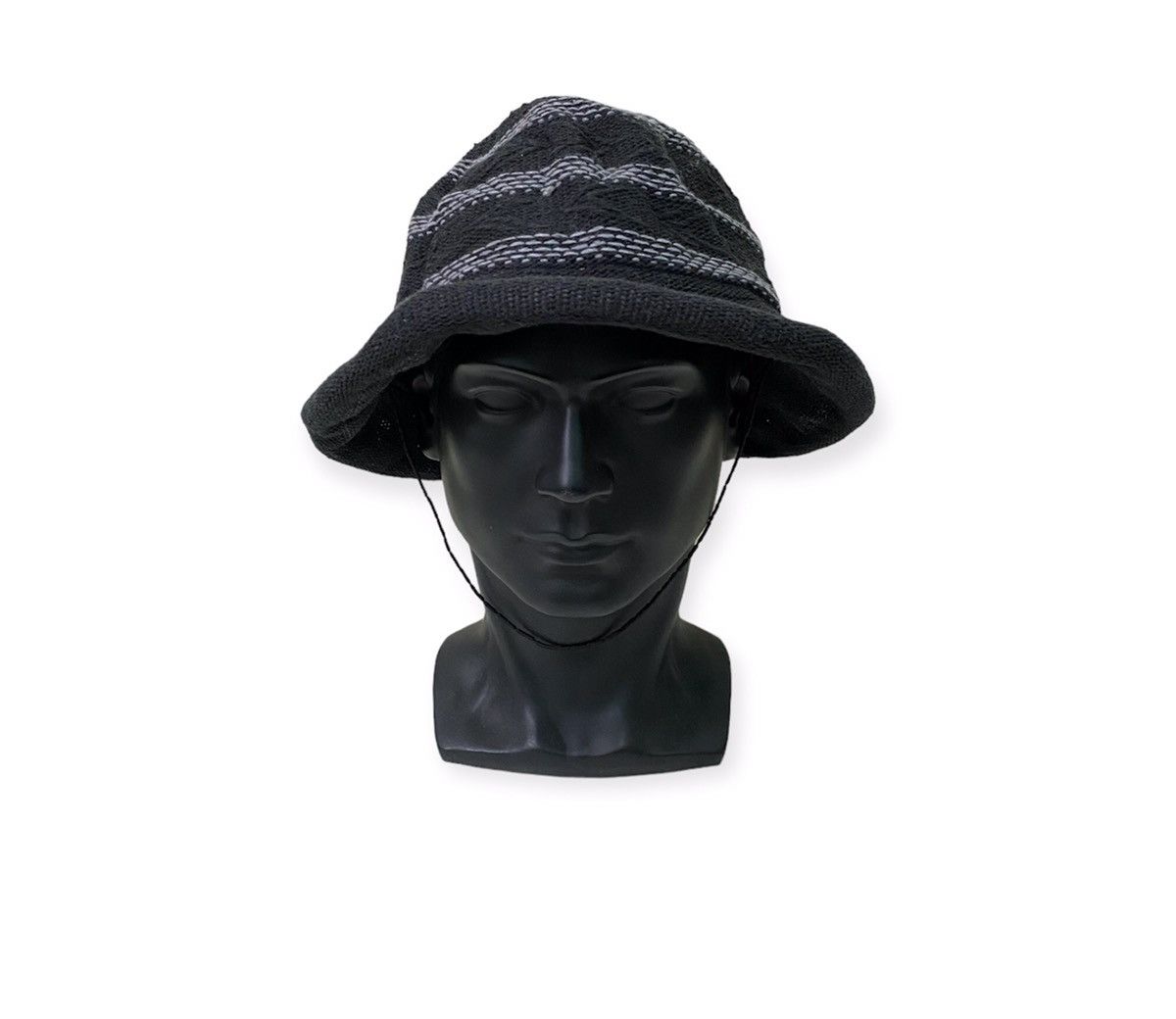 image of Stripe Design Bucket Hat in Black, Men's