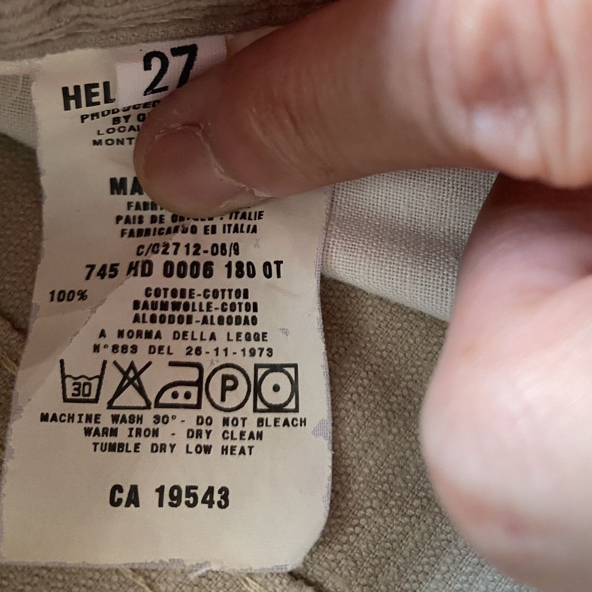 Helmut Lang Archive Vintage Cotton Corduroy Classic Fit Size US 27 - 4 Thumbnail