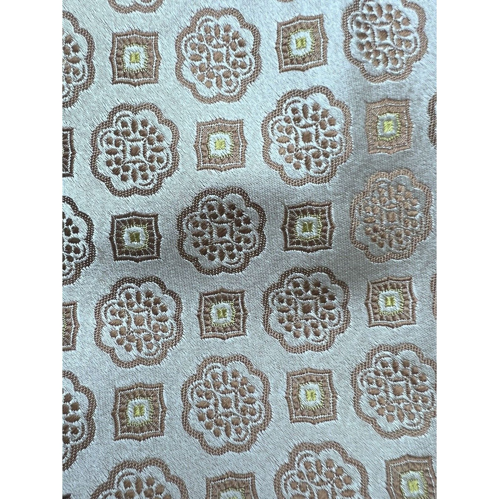 Ermenegildo Zegna Ermenegildo Zegna Tie Mens Gold Geometric Abstract Silk Ital Size ONE SIZE - 6 Thumbnail