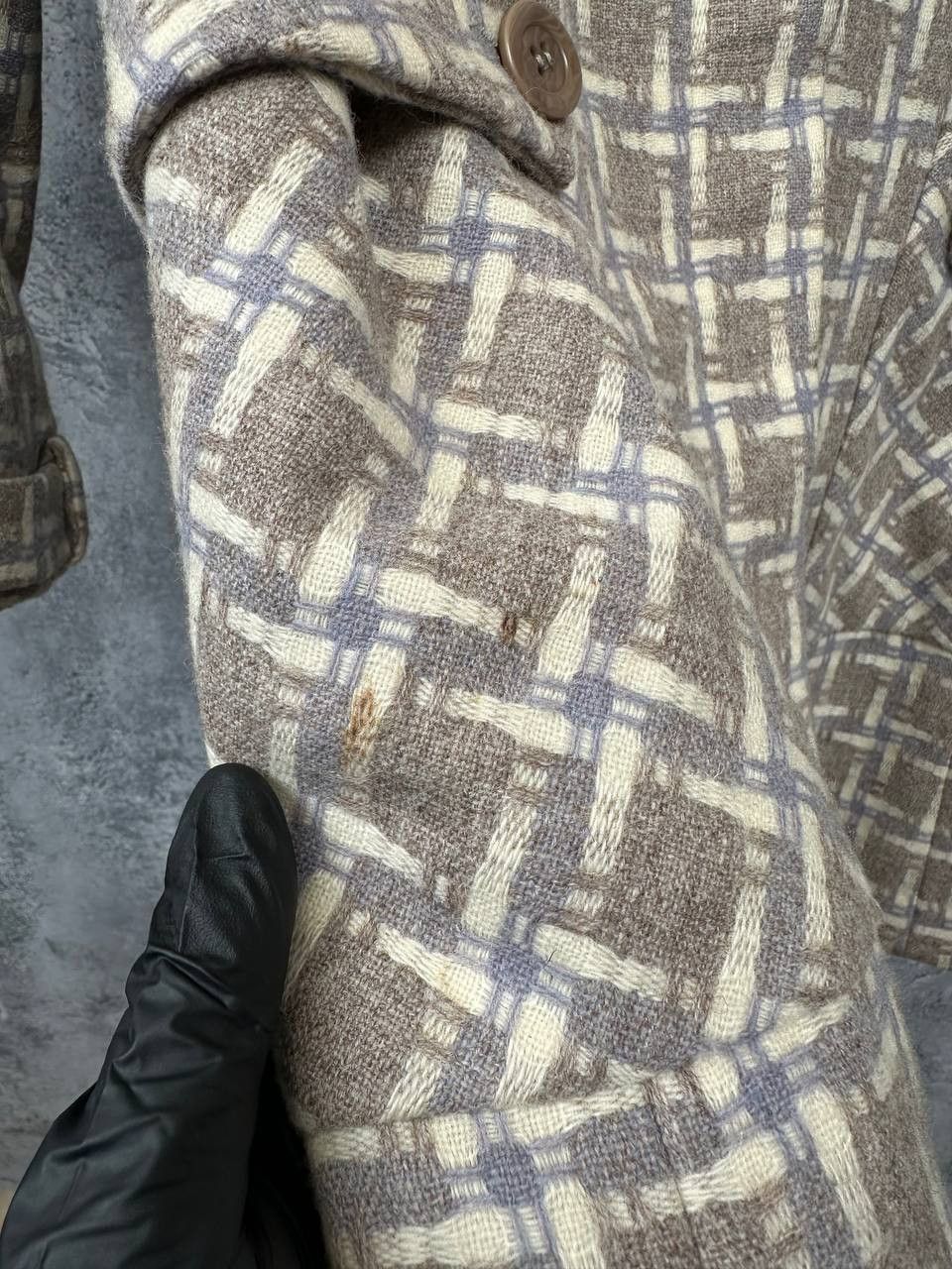 Reiss Reiss Coat 100% Wool Beige & White Geometric Lined Size S / US 4 / IT 40 - 14 Thumbnail