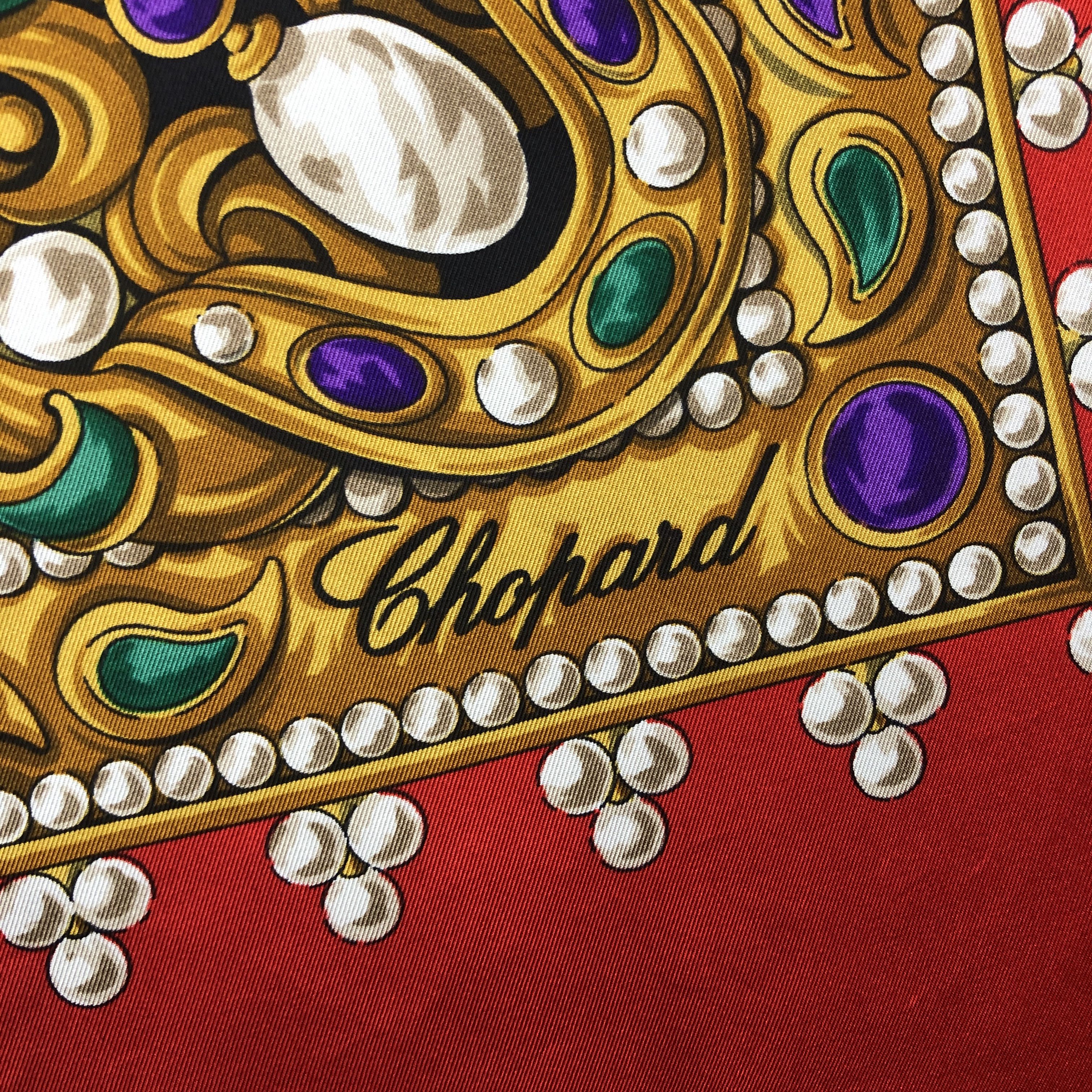 Chopard × Vintage Vintage Chopard SILK Scarf Twill Stole Wraps Scarves Size ONE SIZE - 18 Thumbnail
