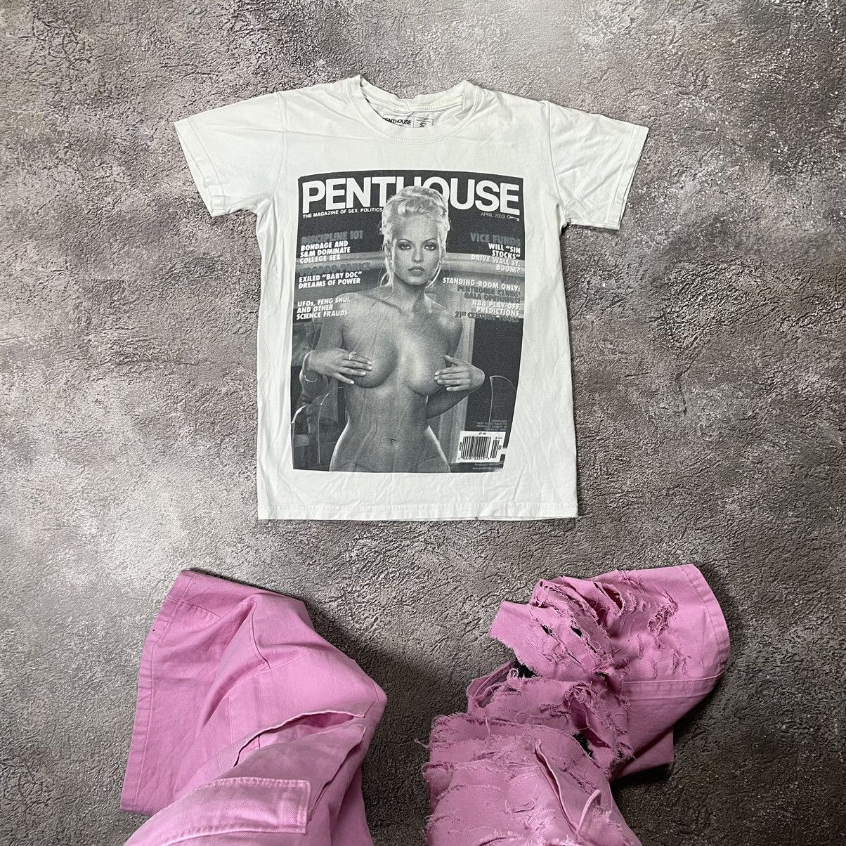 image of Humor x Vintage Y2K Adult “ Penthouse Girl Sex Porno “ Funny Buytee in White, Men's (Size Small)
