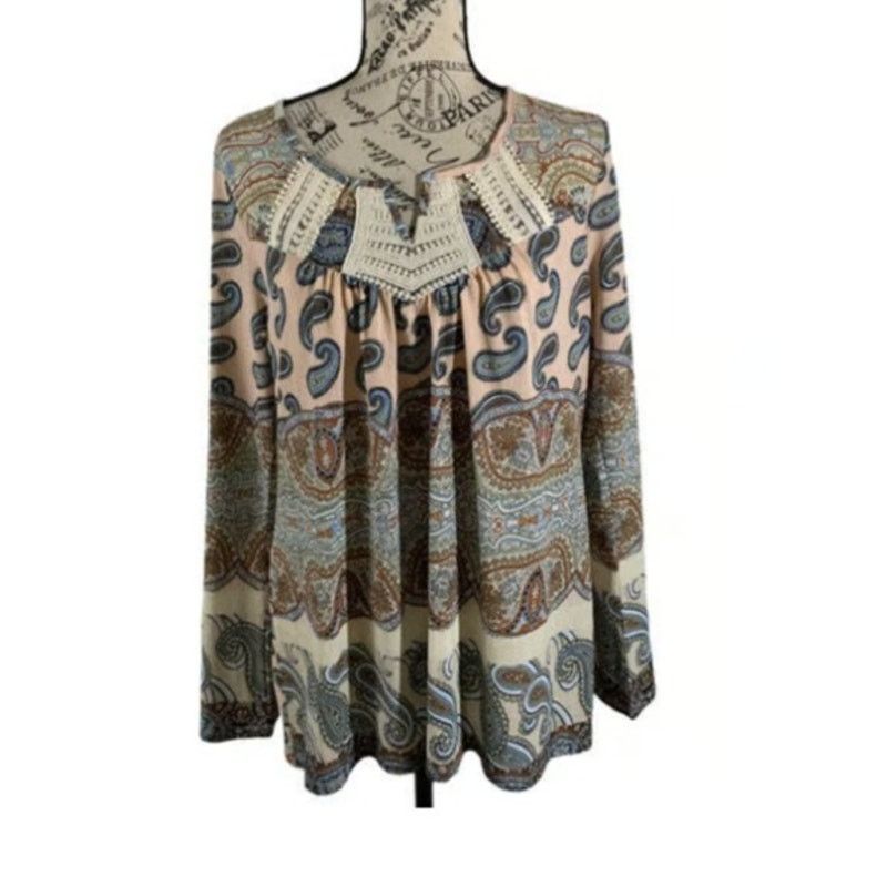 Other Live and let live Women's Large Petite Tunic Top Paisley Size L / US 10 / IT 46 - 1 Thumbnail