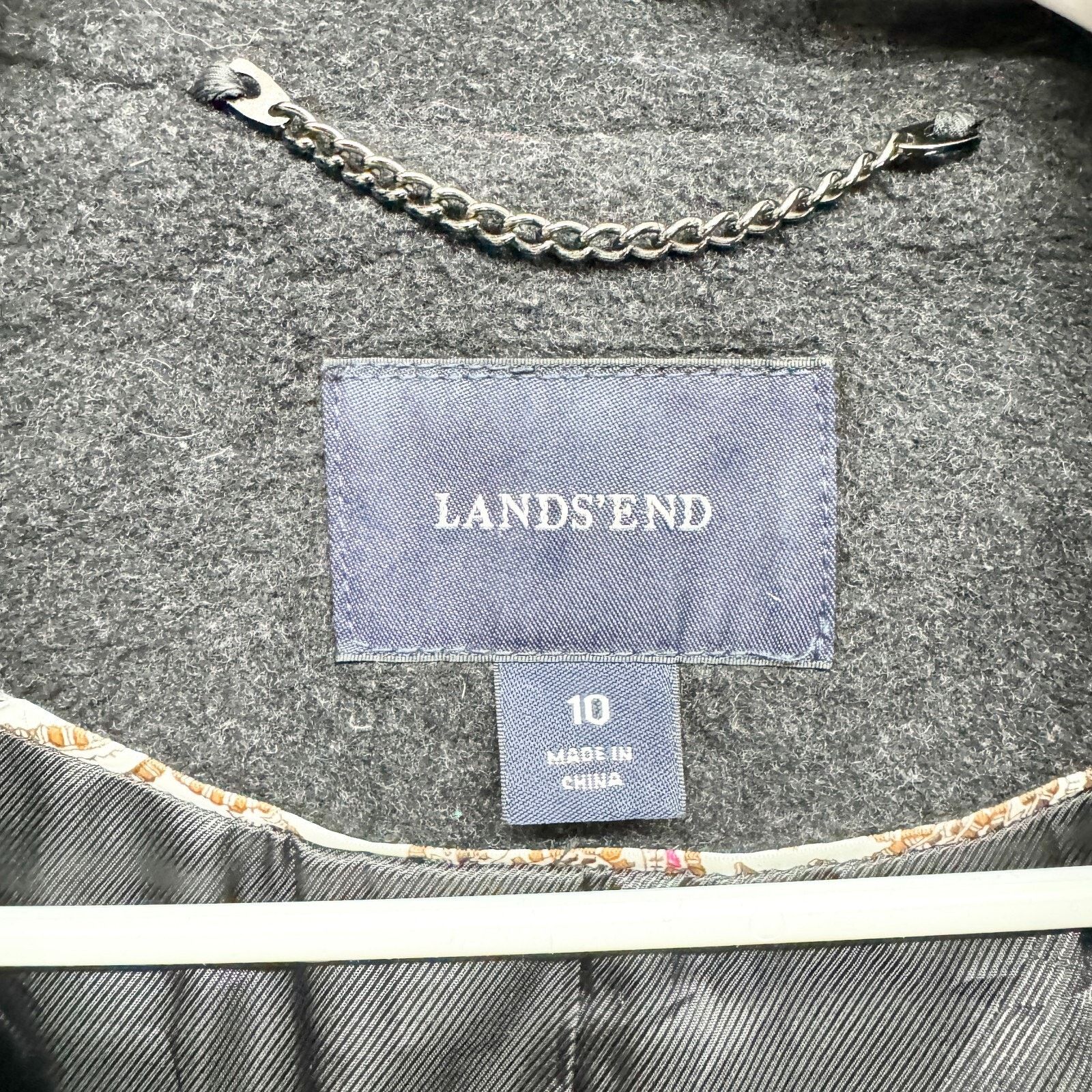 Lands' End Lands' End Coat Size 10 Gray Wool Collared Peacoat Front Size L / US 10 / IT 46 - 3 Thumbnail