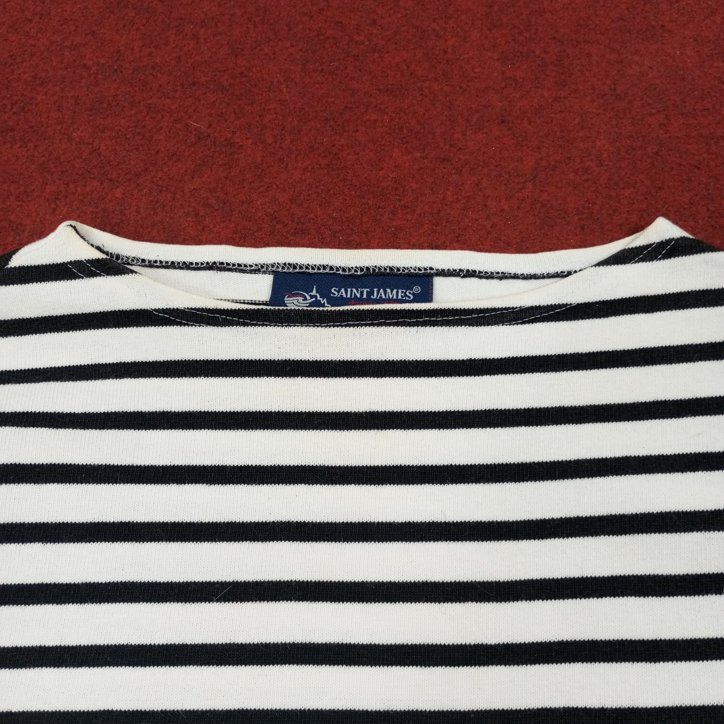 Saint James × Vintage Saint James Stripes Design Fashion Style Tshirt Size S / US 4 / IT 40 - 3 Thumbnail