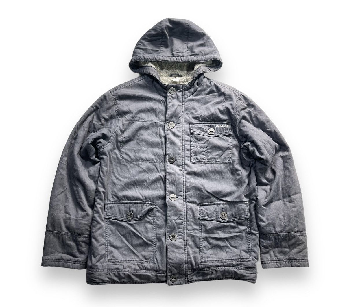 Converse × Vintage Vintage Converse Sherpa Chore Hoodie Jacket Size US XL / EU 56 / 4 - 3 Thumbnail