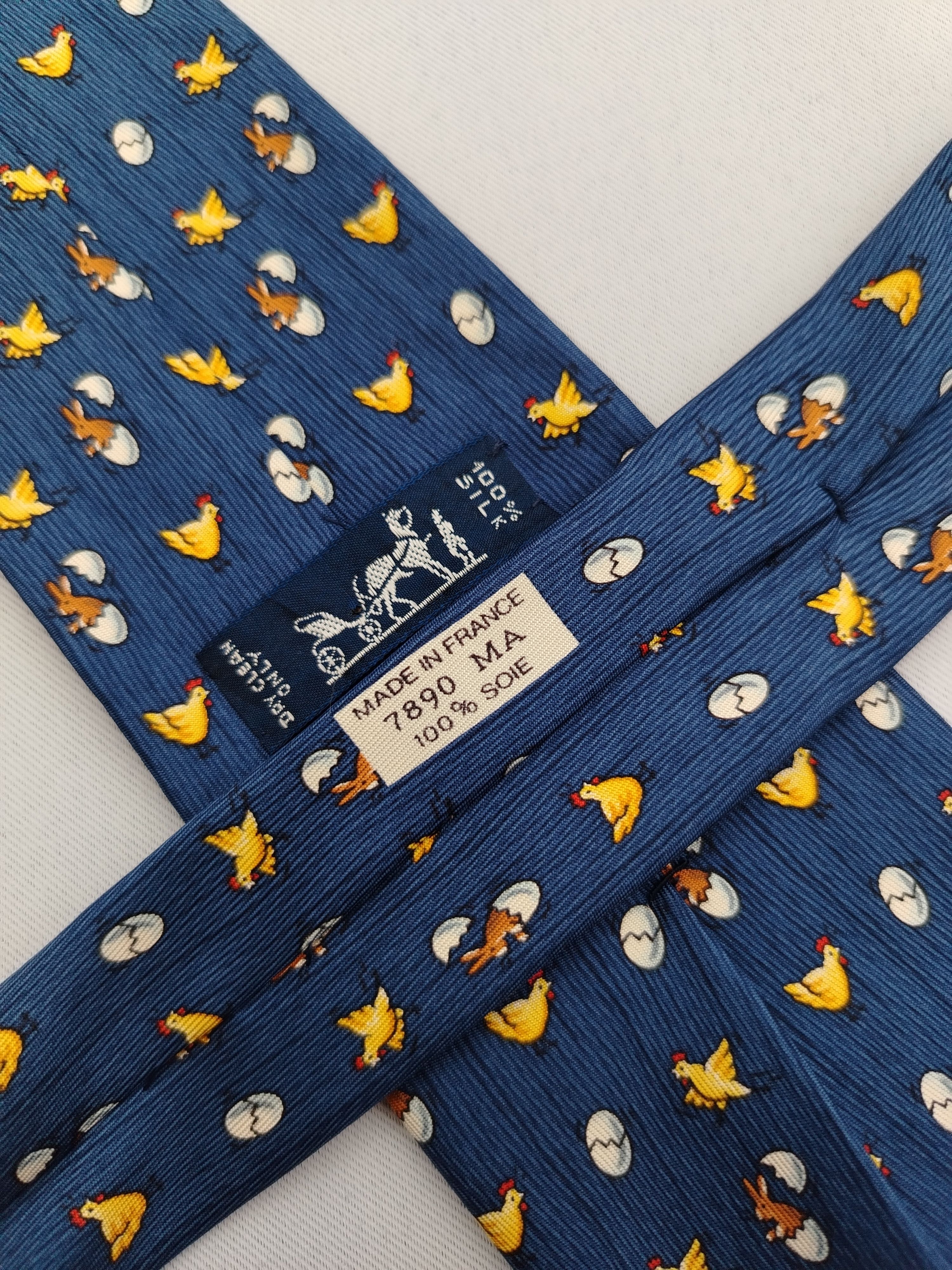 Hermes Hermes Paris 7890 MA Silk Necktie Chic Rabbit Pattern Tie Size ONE SIZE - 7 Thumbnail