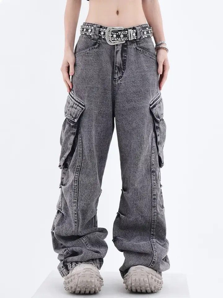 Designer × Japanese Brand Unisex Streetwear Cargo Pockets Pants Jeans Size 32" / US 10 / IT 46 - 1 Thumbnail