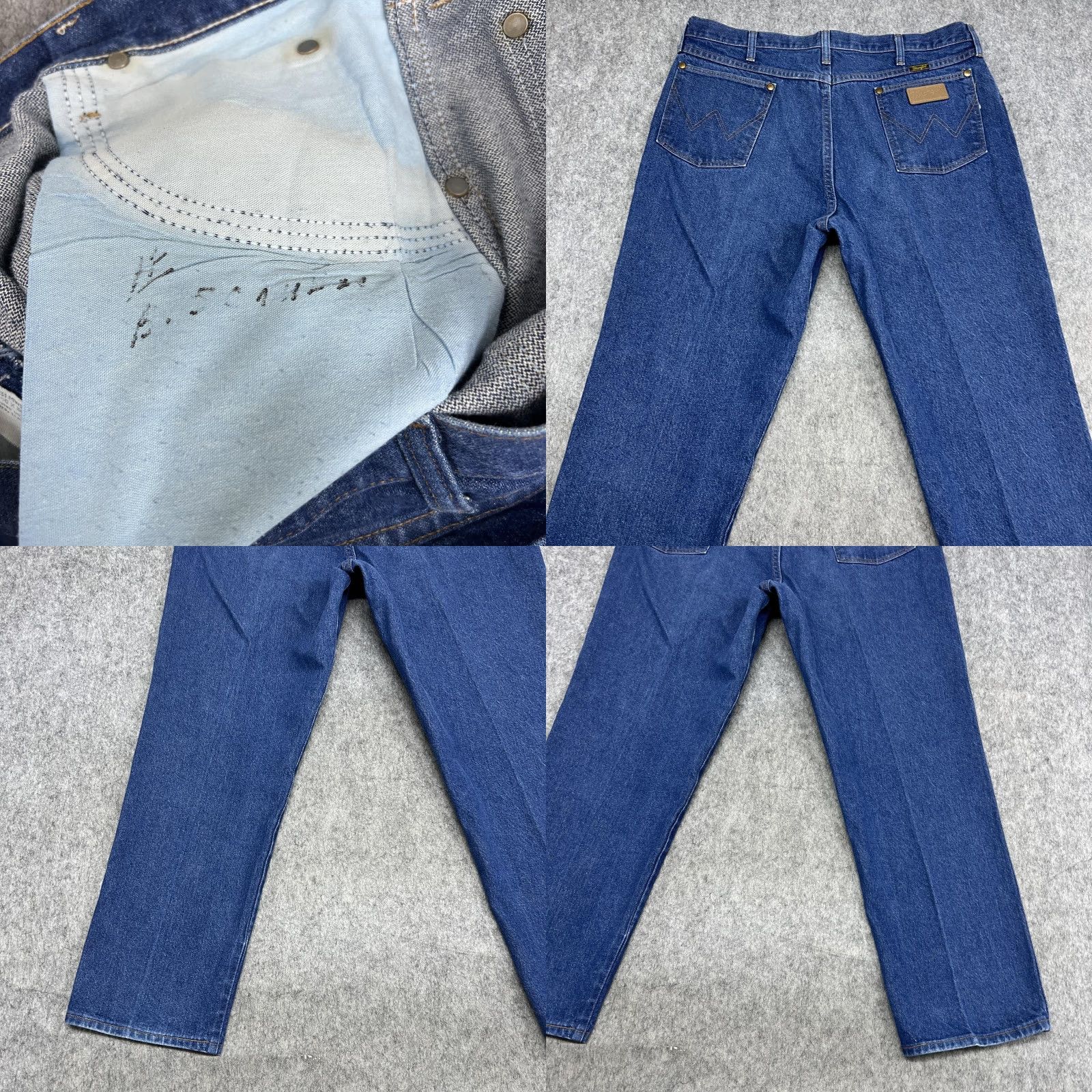 Wrangler VINTAGE Wrangler Jeans Mens 40x32 Blue Straight Denim Pants Made USA 31MWZDN FITS38x30 Size US 40 / EU 56 - 8 Thumbnail
