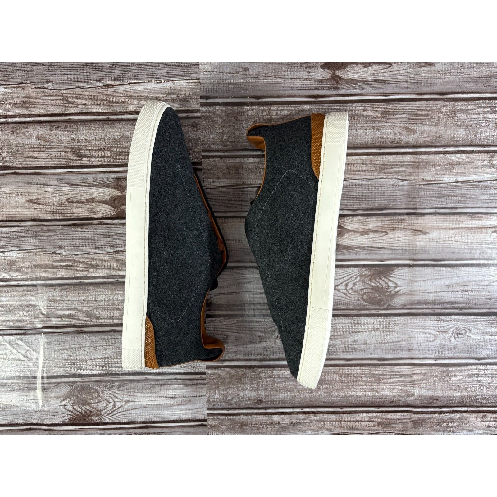 Ermenegildo Zegna Zegna Triple Stitch Sneaker Grey Wool Leather Trim size 11 U Size US 11 / EU 44 - 5 Thumbnail