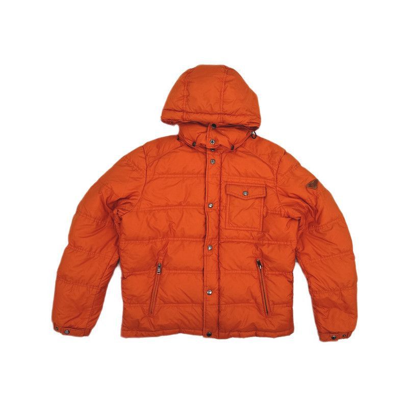 Prada Prada Orange Glossy Triangle Logo Down Jacket-2506 Size US XL / EU 56 / 4 - 3 Thumbnail
