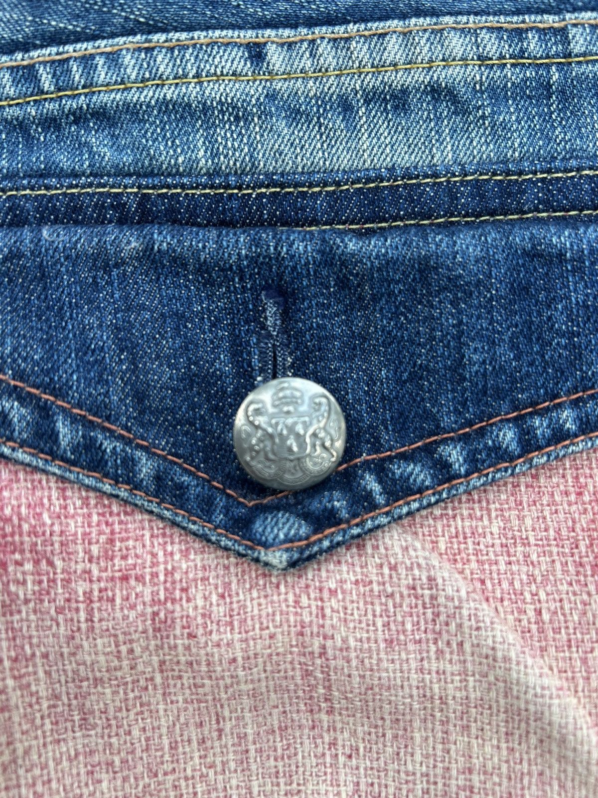 Kapital Vintage Edwin Skull Distressed Japanese Faded Denim Jeans ☠️ Size US 32 / EU 48 - 5 Thumbnail