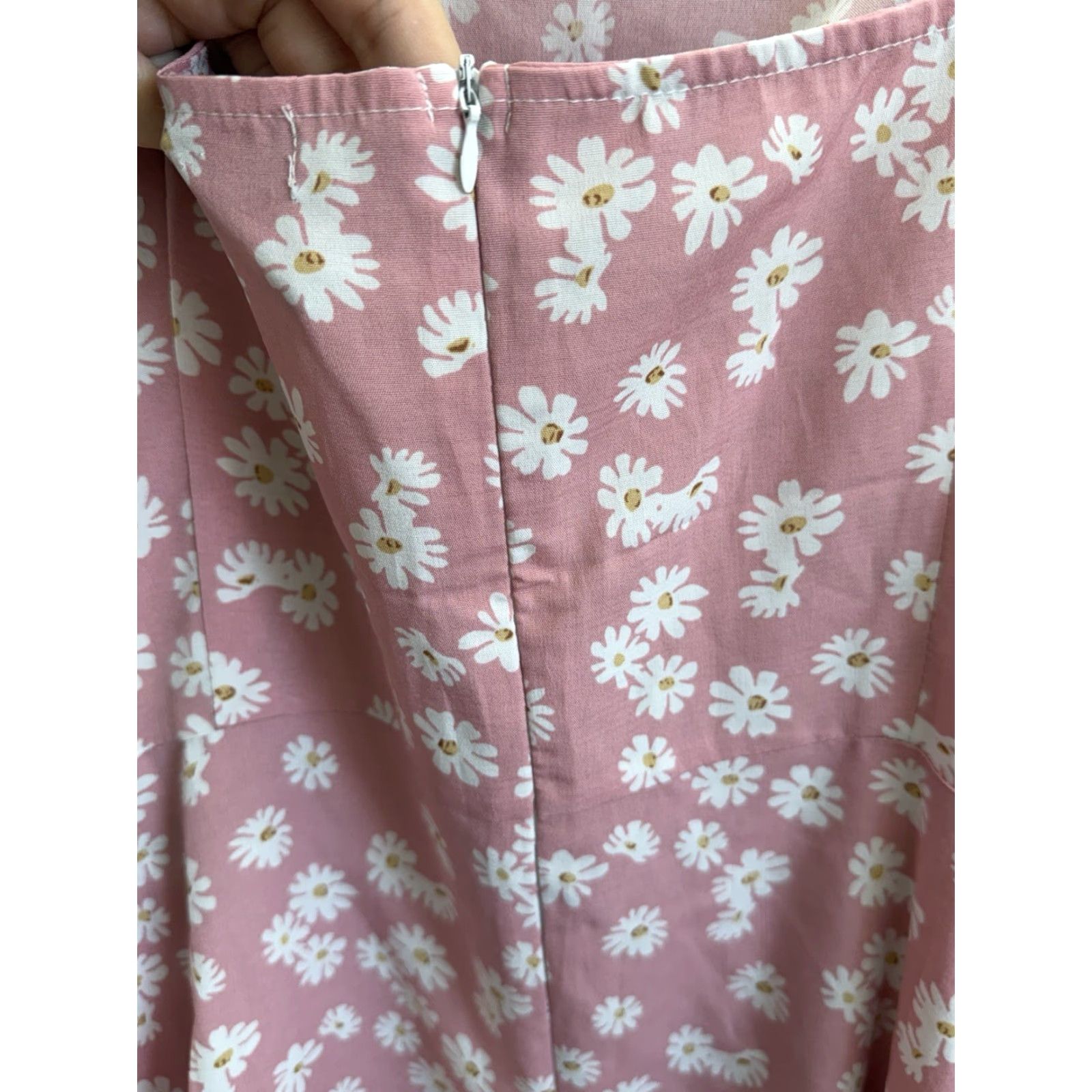 Shein SHEIN Curve Womens Dress 3XL Pink Daisy Floral Sleeveless V-Neck Knee Length Mini Dress Womens Size XXL / US 16-18 / IT 52-54 - 7 Thumbnail