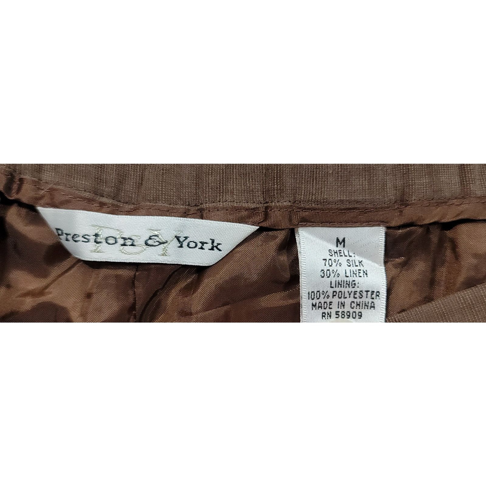 Preston & York Preston & York Dark Brown Slub Knit Ankle Pants Medium Size 32" / US 10 / IT 46 - 3 Thumbnail