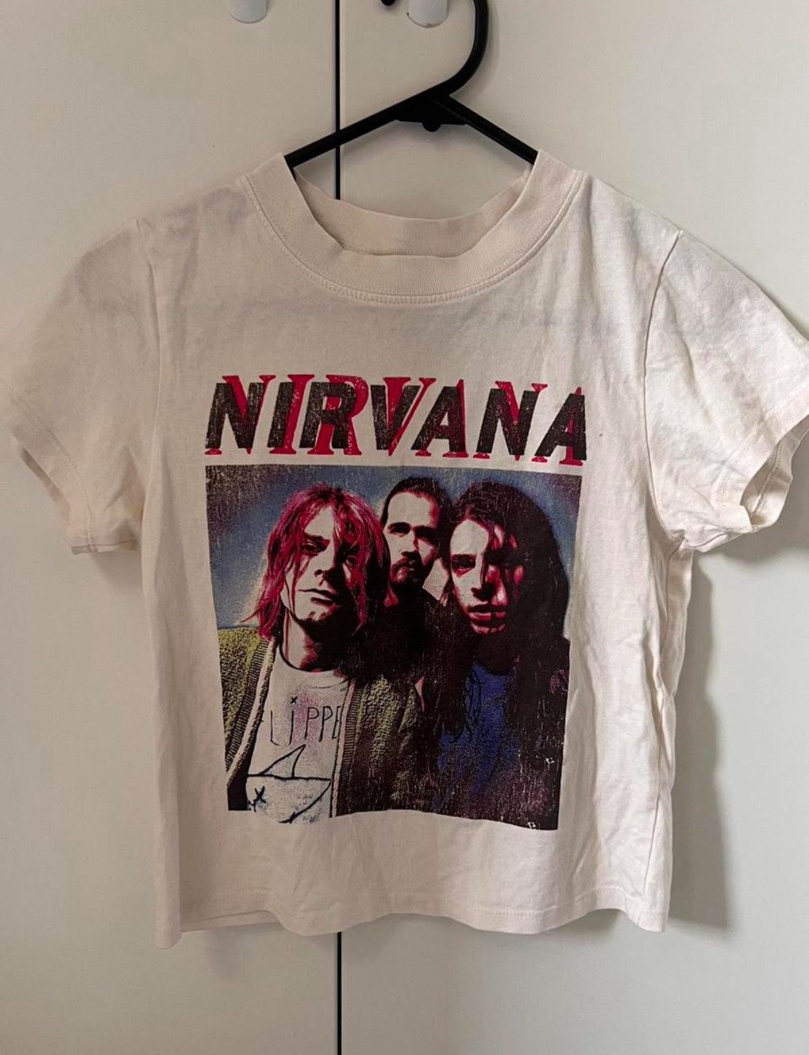 H&M Cream Nirvana baby tee Size S / US 4 / IT 40 - 1 Thumbnail