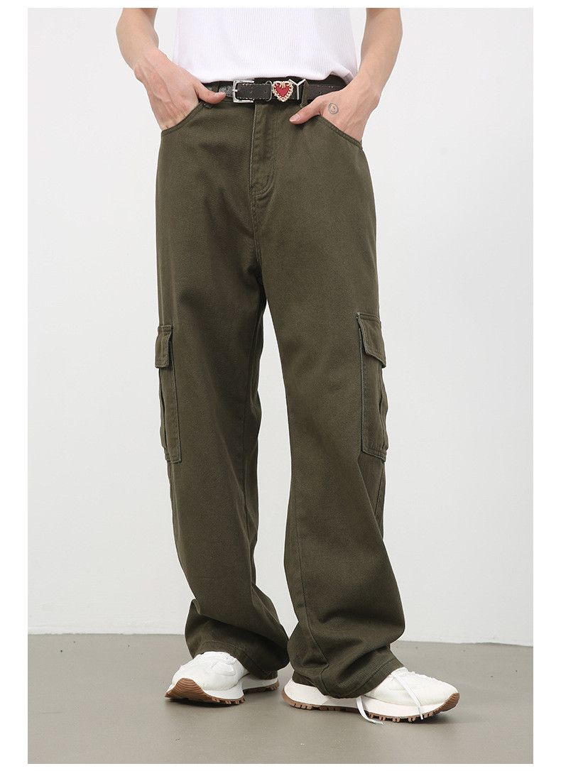 Japanese Brand × Jean Loose elastic waist straight-leg cargo jeans Size US 32 / EU 48 - 2 Thumbnail