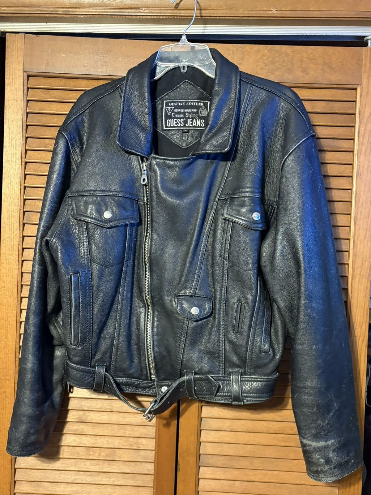Guess Vintage Guess Marciano Genuine Leather Moto Jacket Medium Size US M / EU 48-50 / 2 - 1 Thumbnail