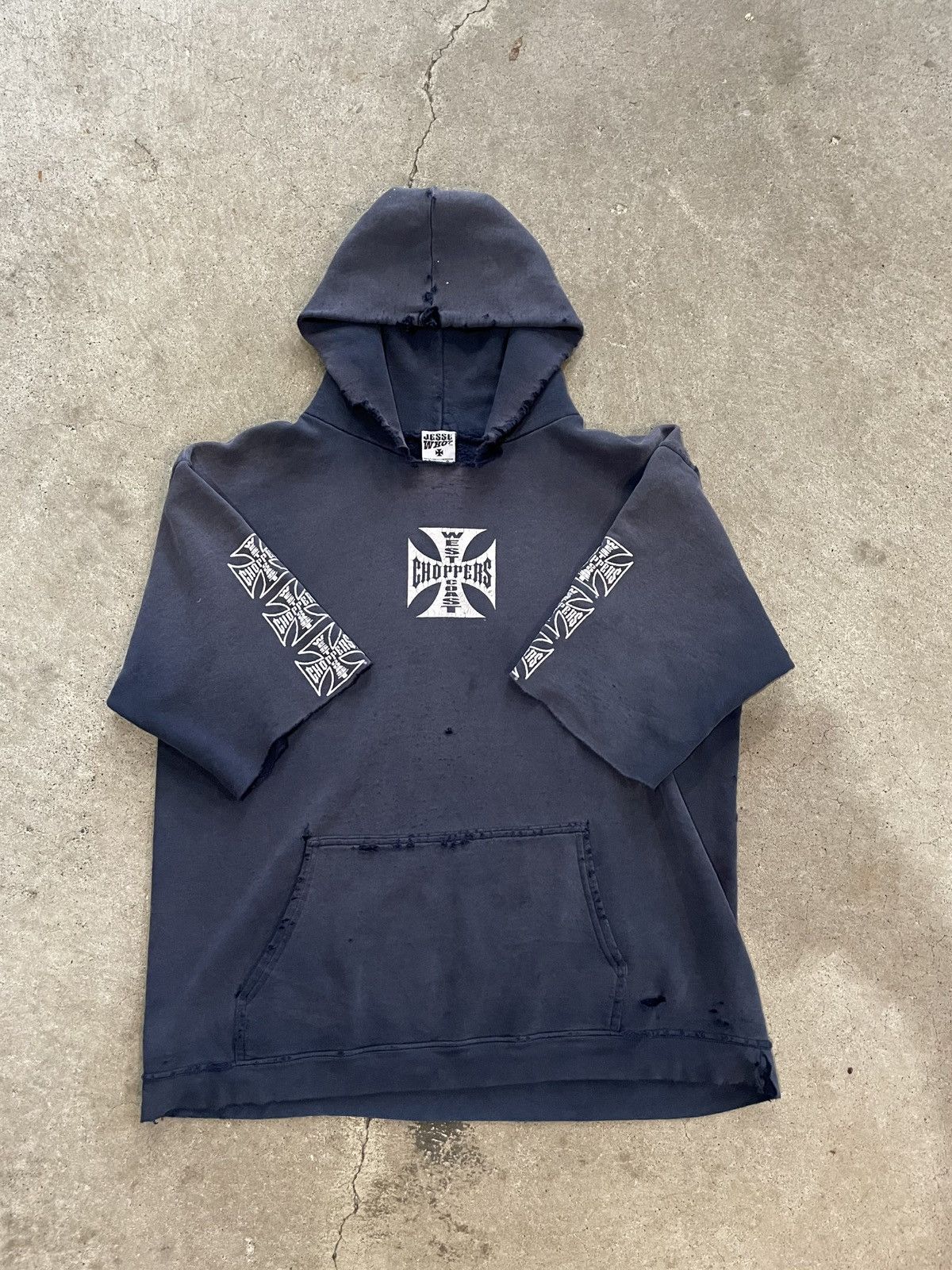 West Coast Choppers Thrashed Vintage West Coast Choppers Hoodie Size US XL / EU 56 / 4 - 1 Thumbnail