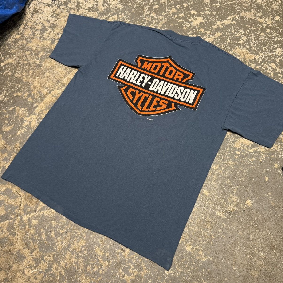 Vintage Vintage Harley Davidson Home Of The Brave Eagle Tshirt Size US XL / EU 56 / 4 - 10 Thumbnail