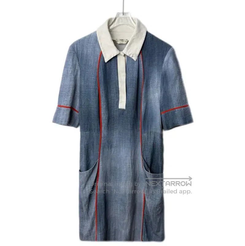 Other Fendi Blue Cotton Blend Dress for Women . Size L / US 10 / IT 46 - 1 Thumbnail