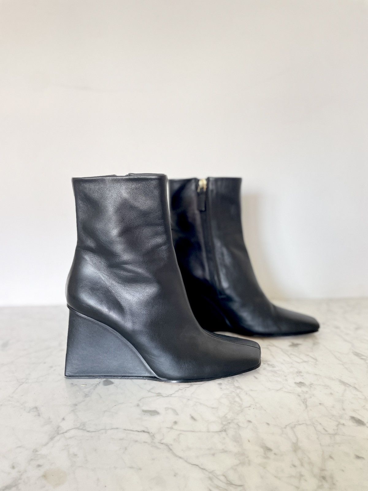 Other Souliers Martinez Leather Boots | Square Toe | Size 39 Size US 8.5 / IT 38.5 - 1 Thumbnail