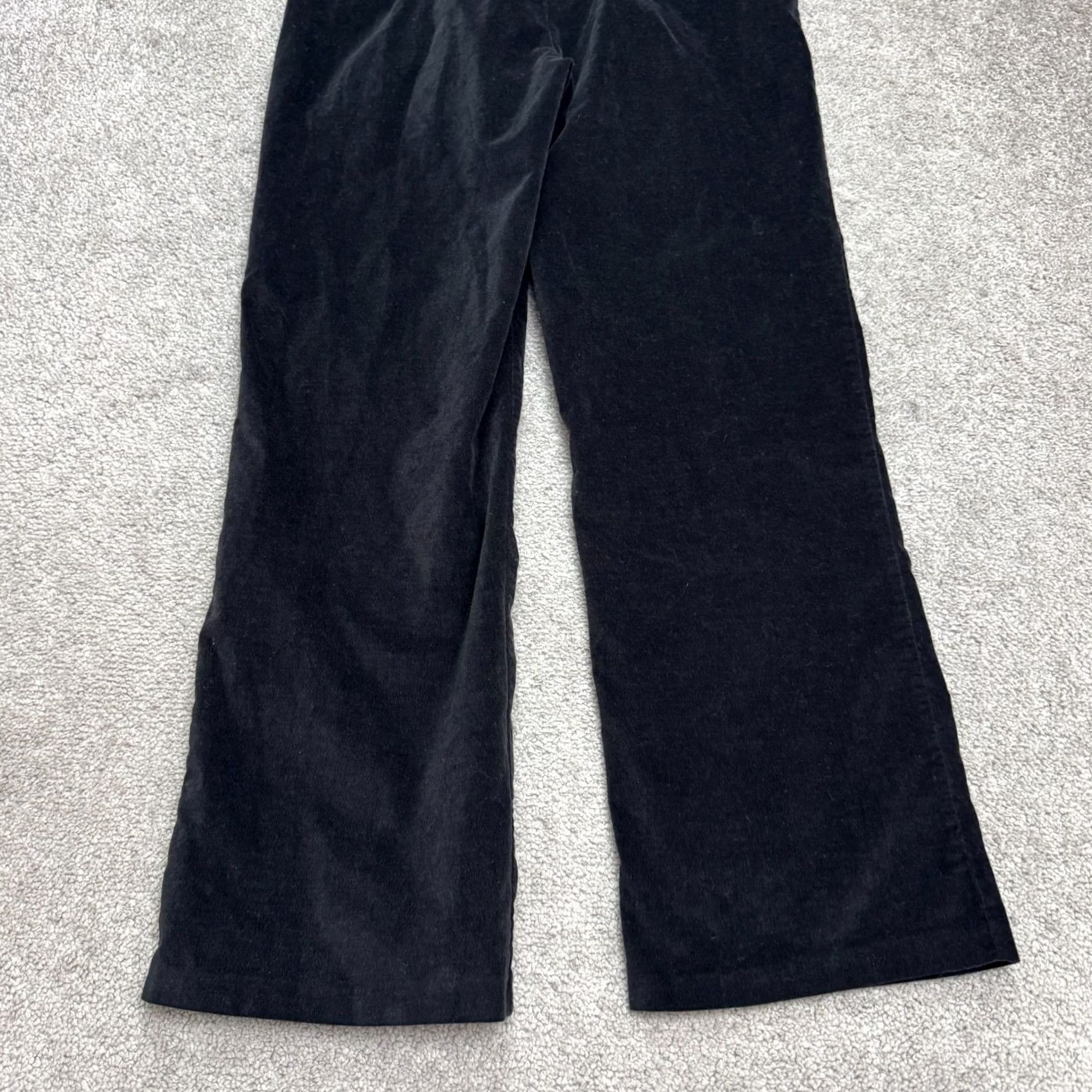 Zara Zara Velvet Belted Wide Leg Trouser Crop Pants Women Large Black High Rise 30x26 Size 36" / US 14 / IT 50 - 3 Thumbnail