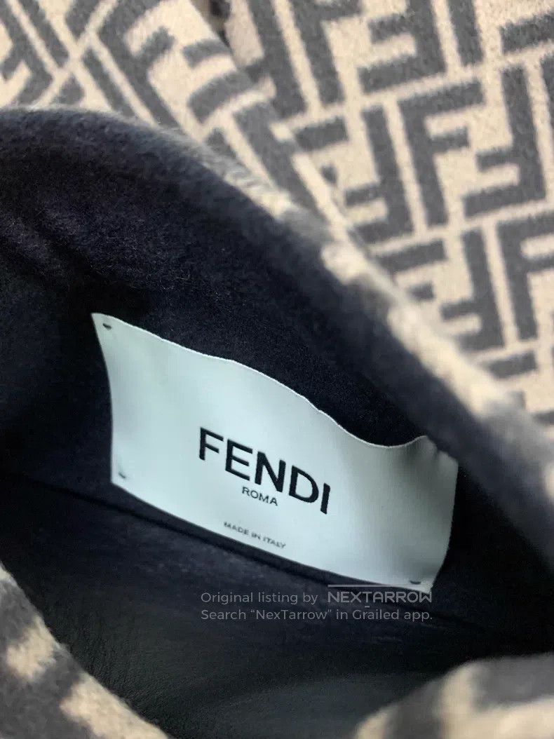Fendi Fendi Double-Sided Bat Sleeve Wool Jacket, One Side Monogr Size XXS / US 00 / IT 34 - 5 Thumbnail