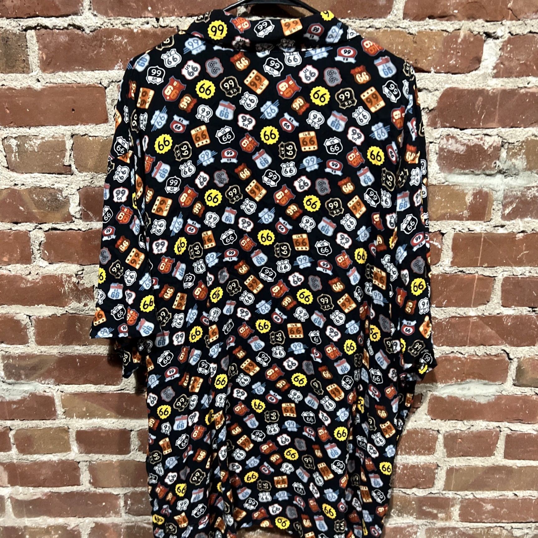 Disney Disney Parks Button-Up Shirt Route 66 Cars All Over Print 2XL XXL NWT Black Men Shirt Short Sleeve Button-Up Rayon Cars Theme NWT Size US XXL / EU 58 / 5 - 3 Thumbnail