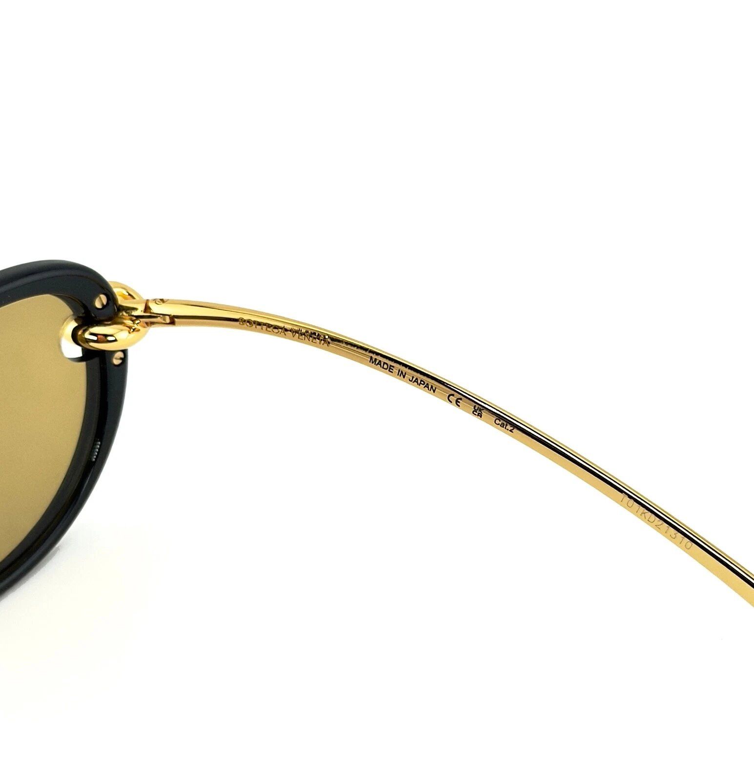 Bottega Veneta BOTTEGA VENETA 1418 KNOT Pilot BV1418S Gold Black Unisex 001 Size ONE SIZE - 7 Thumbnail