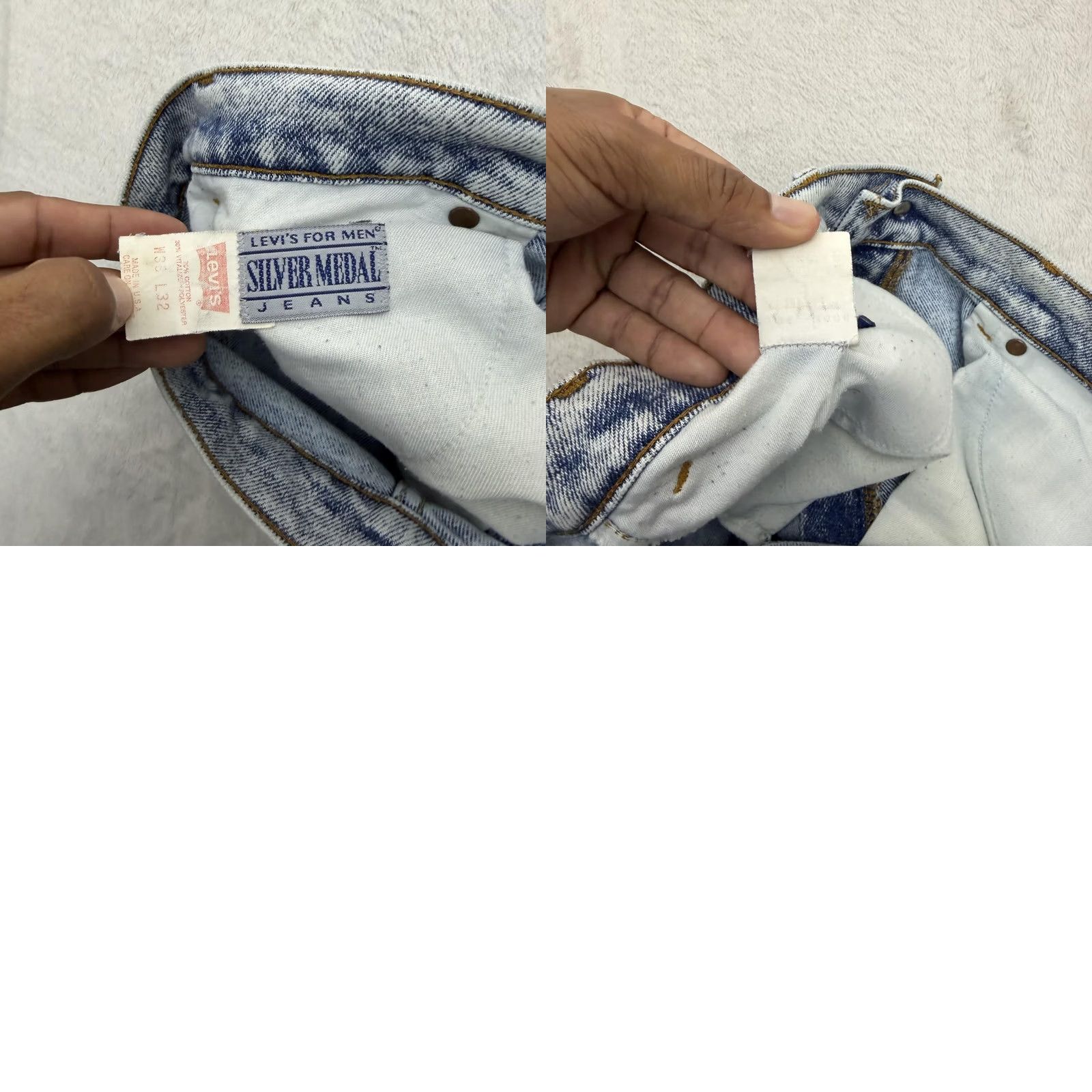 Levi's VINTAGE Levi's Silver Medal Jeans Mens 32x32 Blue Acid Wash Straight Leg Denim Size US 31 - 10 Thumbnail