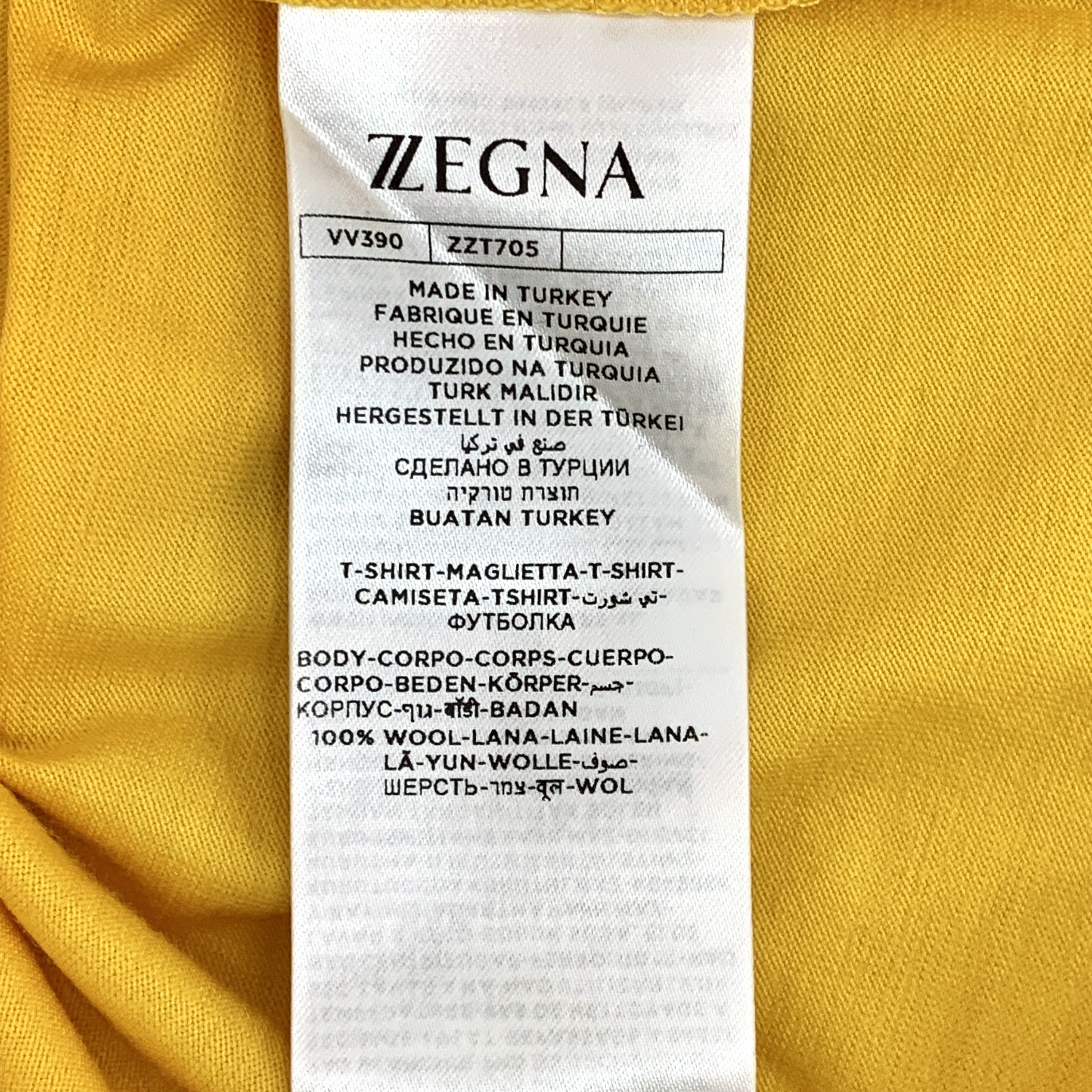 Z Zegna Zegna Wool T-Shirt Yellow (S) Size US S / EU 44-46 / 1 - 8 Thumbnail