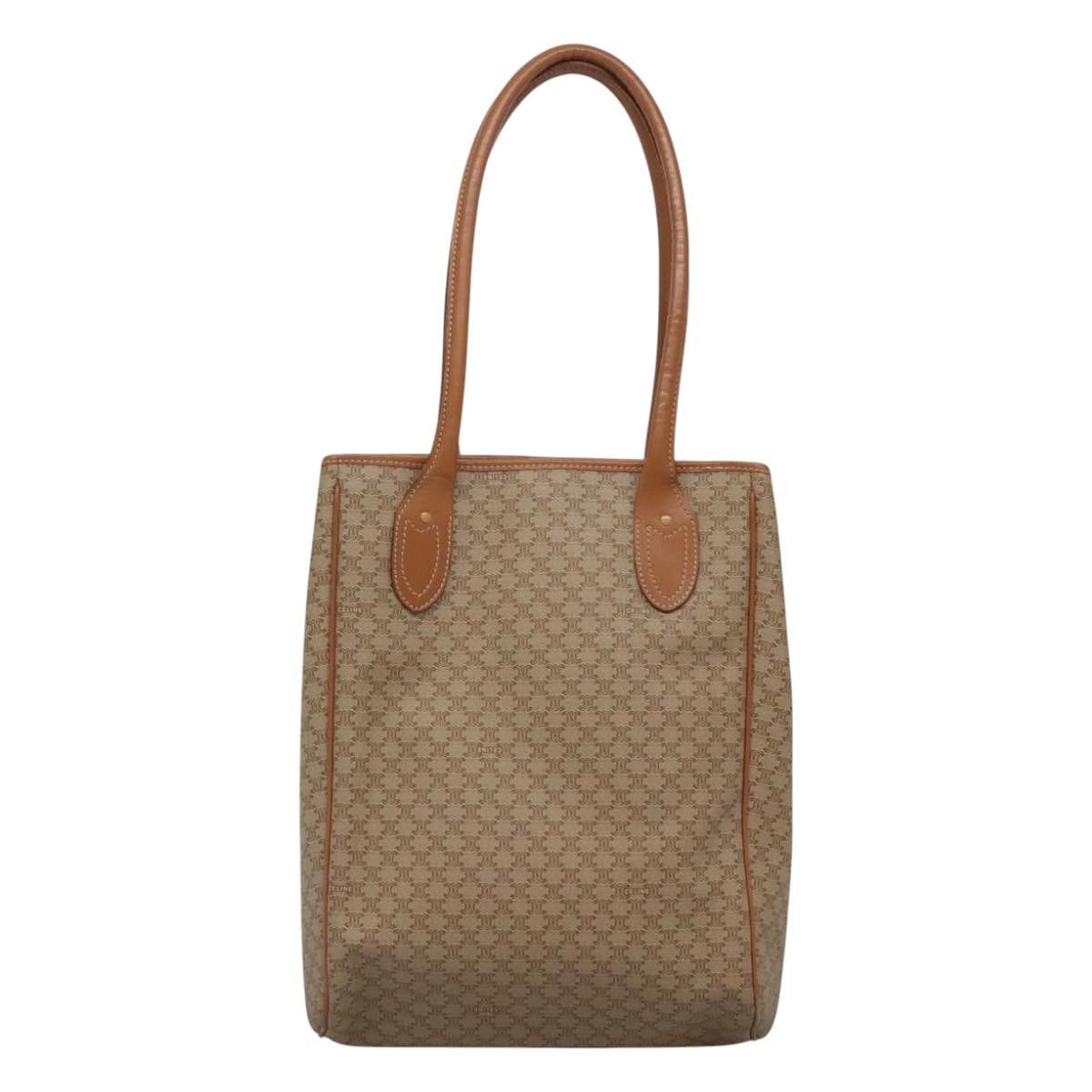 Celine CELINE Macadam Canvas Tote Bag Pvc Beige Gold Size ONE SIZE - 3 Thumbnail