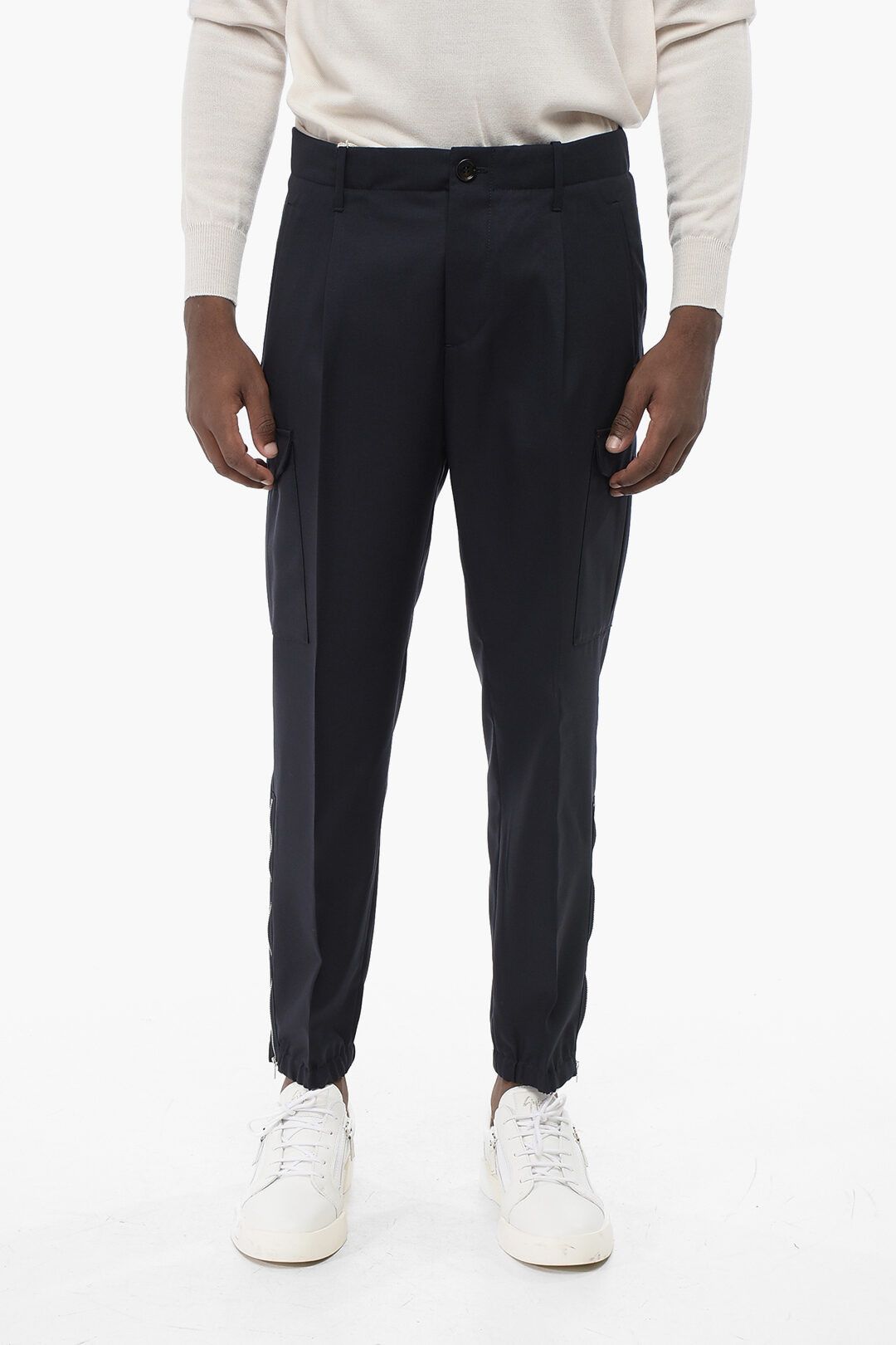 og1mm0725 Virgin Wool Cargo Pant in Navy Blue