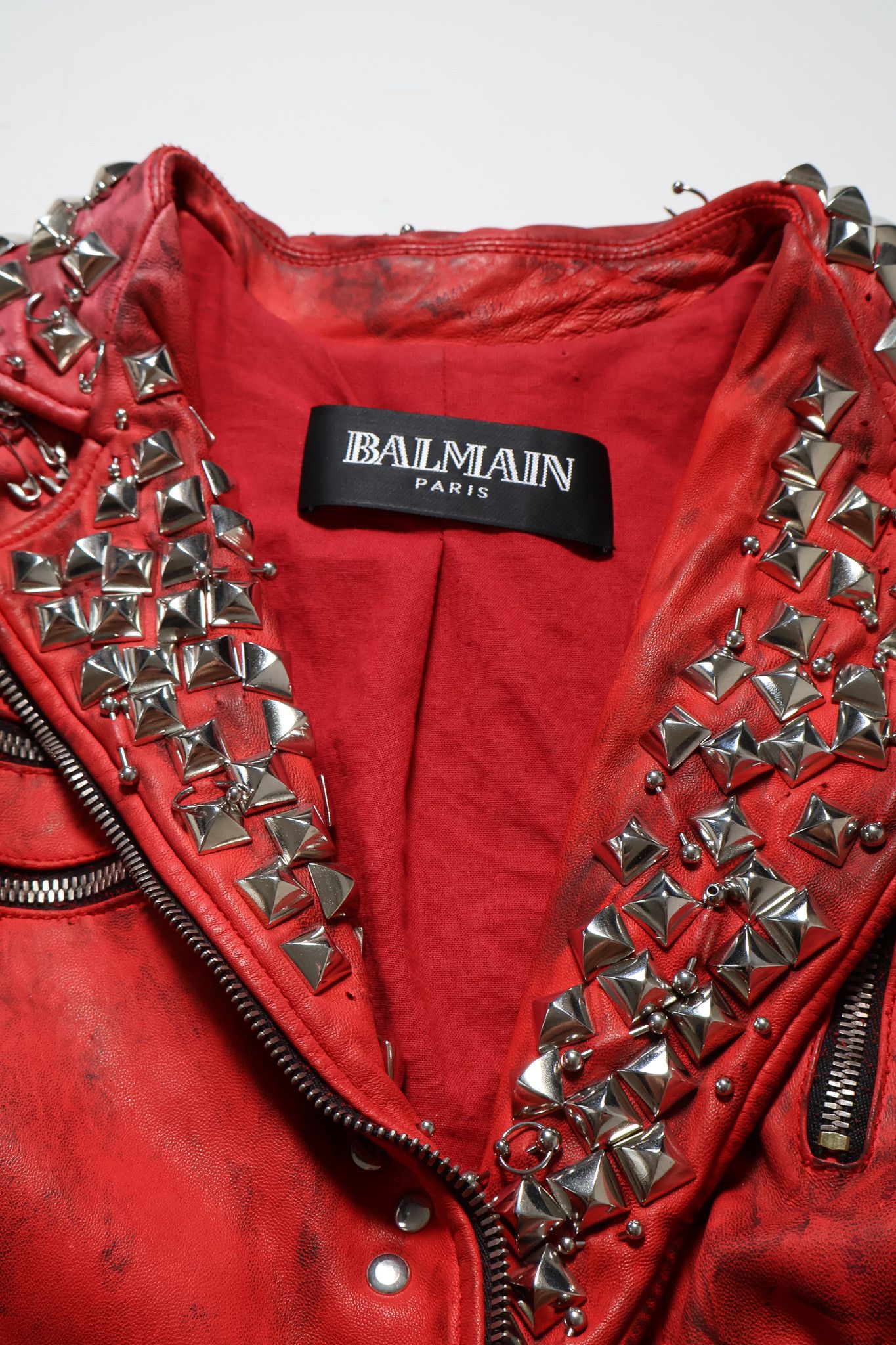 Balmain Balmain Decarnin SS11 Runway Safety Pin Stud Leather Jacket Size XS / US 0-2 / IT 36-38 - 13 Thumbnail