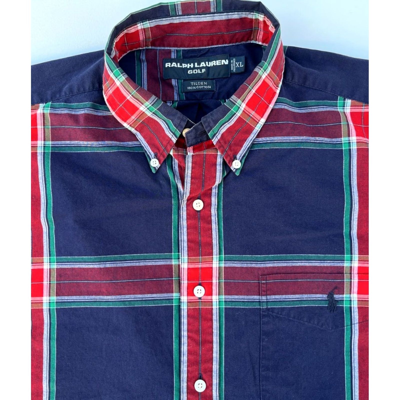 Ralph Lauren VINTAGE Ralph Lauren Golf Shirt XL Men’s Plaid Long Sleeve Button-Down Tilden Size US XL / EU 56 / 4 - 4 Thumbnail