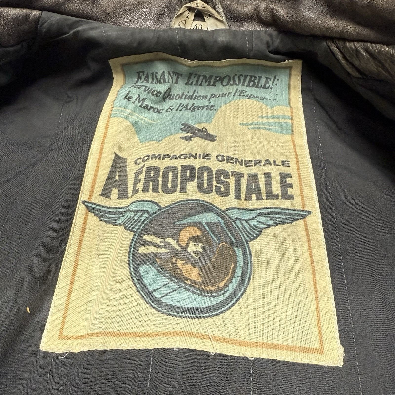 Aeropostale Vintage Aeropostale Jacket Men 40 Brown Leather Flight Compa Size US M / EU 48-50 / 2 - 7 Thumbnail