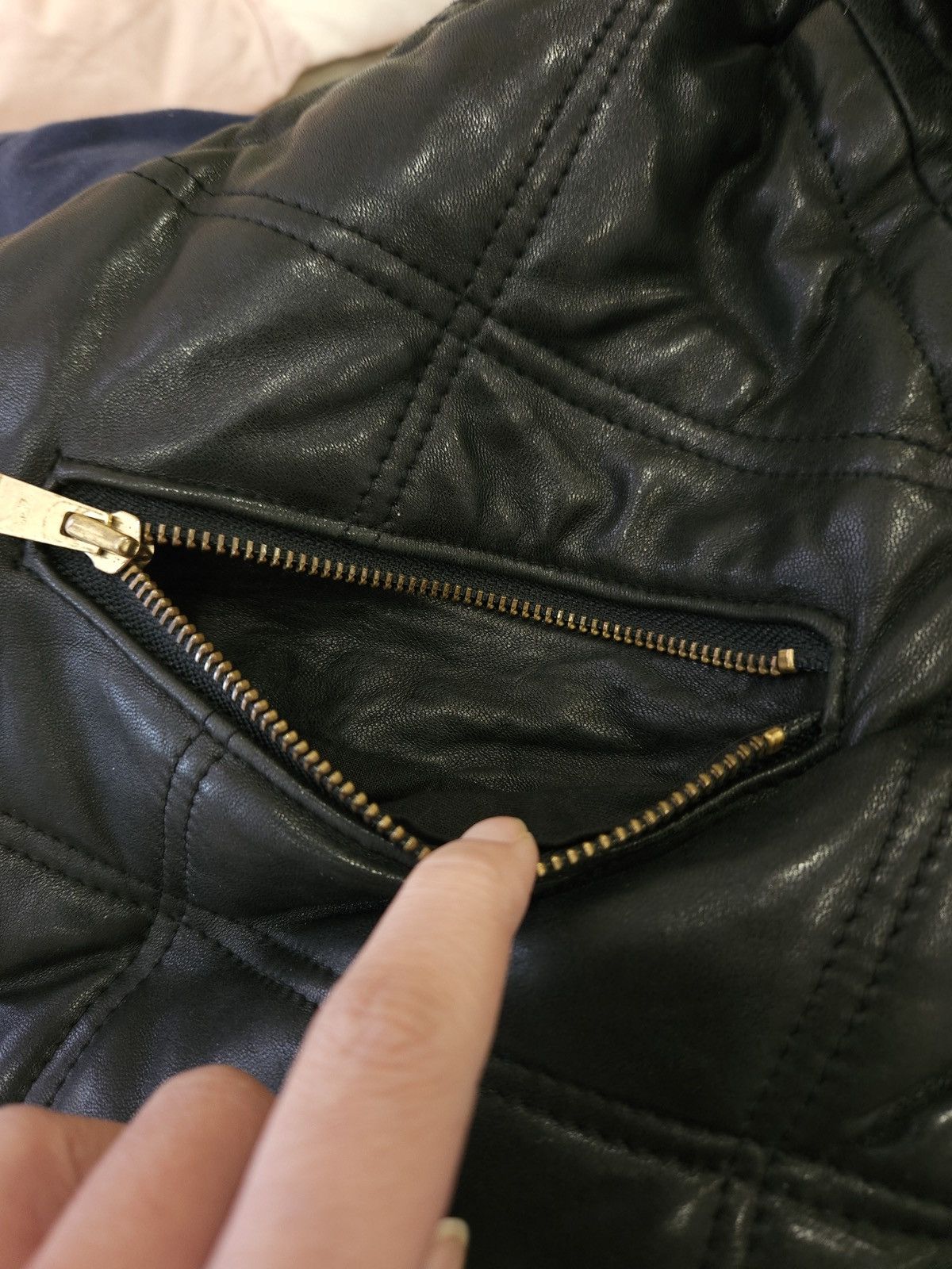 Vintage Vintage Genuine Leather/Lambskin Quilted Jacket By Marquis Size XXL / US 16-18 / IT 52-54 - 12 Thumbnail